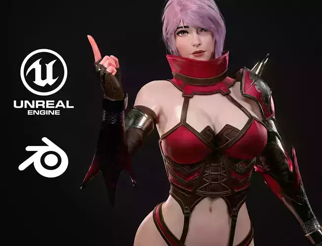 Ninja Warrior - Unreal Low-poly  Low-poly 3D model