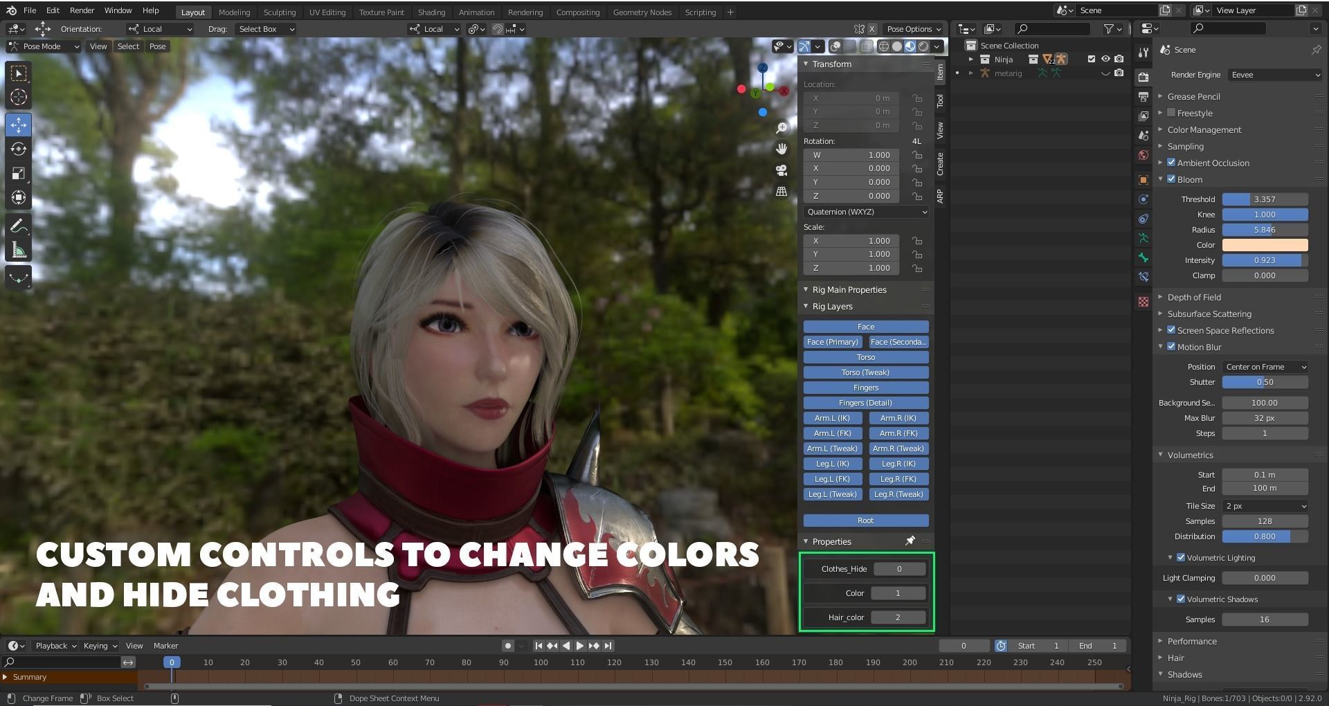 Ninja Warrior - Unreal Low-poly  Low-poly 3D model_7