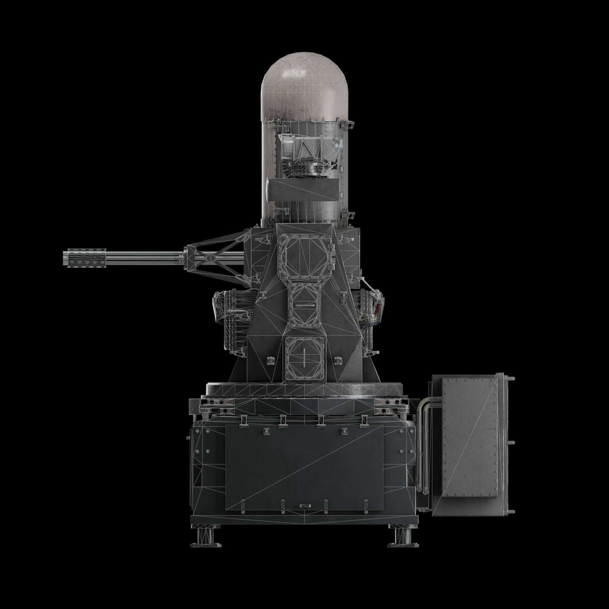 Phalanx CIWS Low-poly 3D model_8