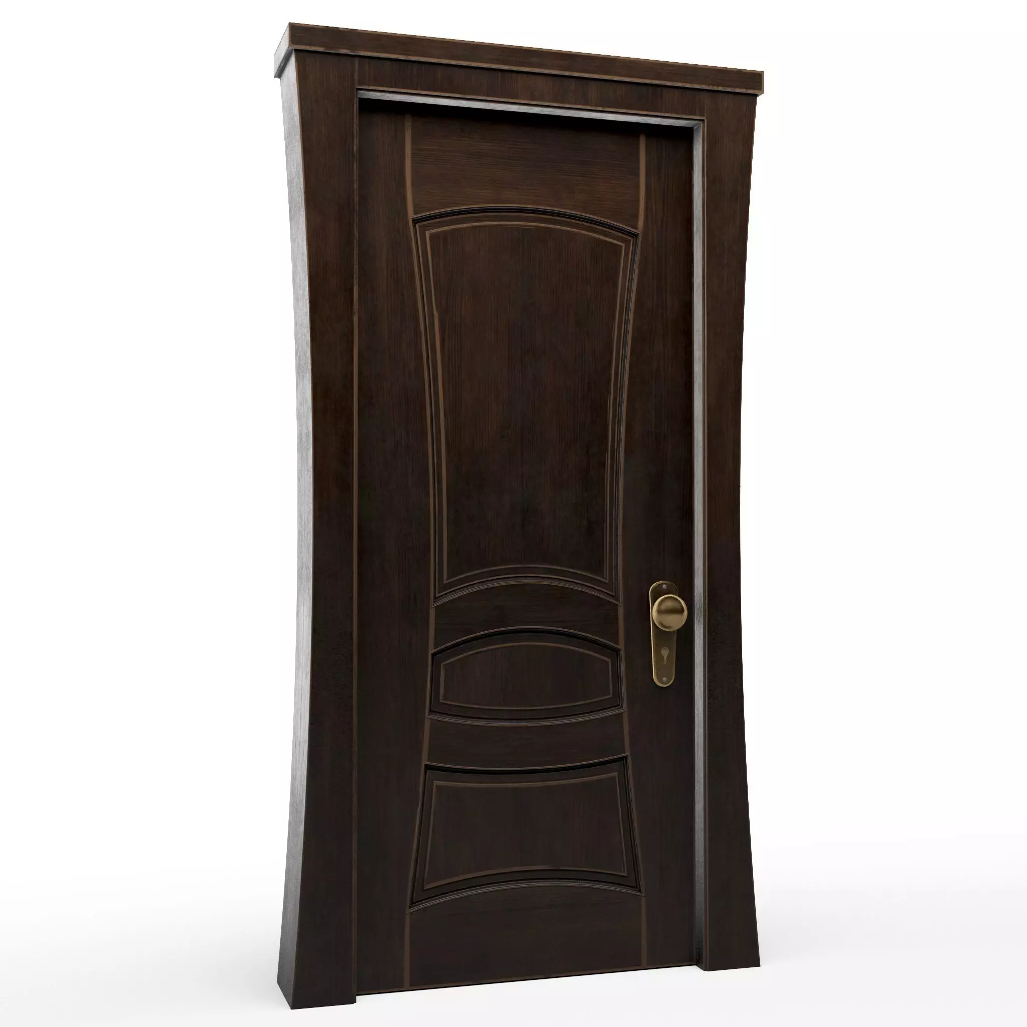 Door wooden Cartoon 2 3D model_0