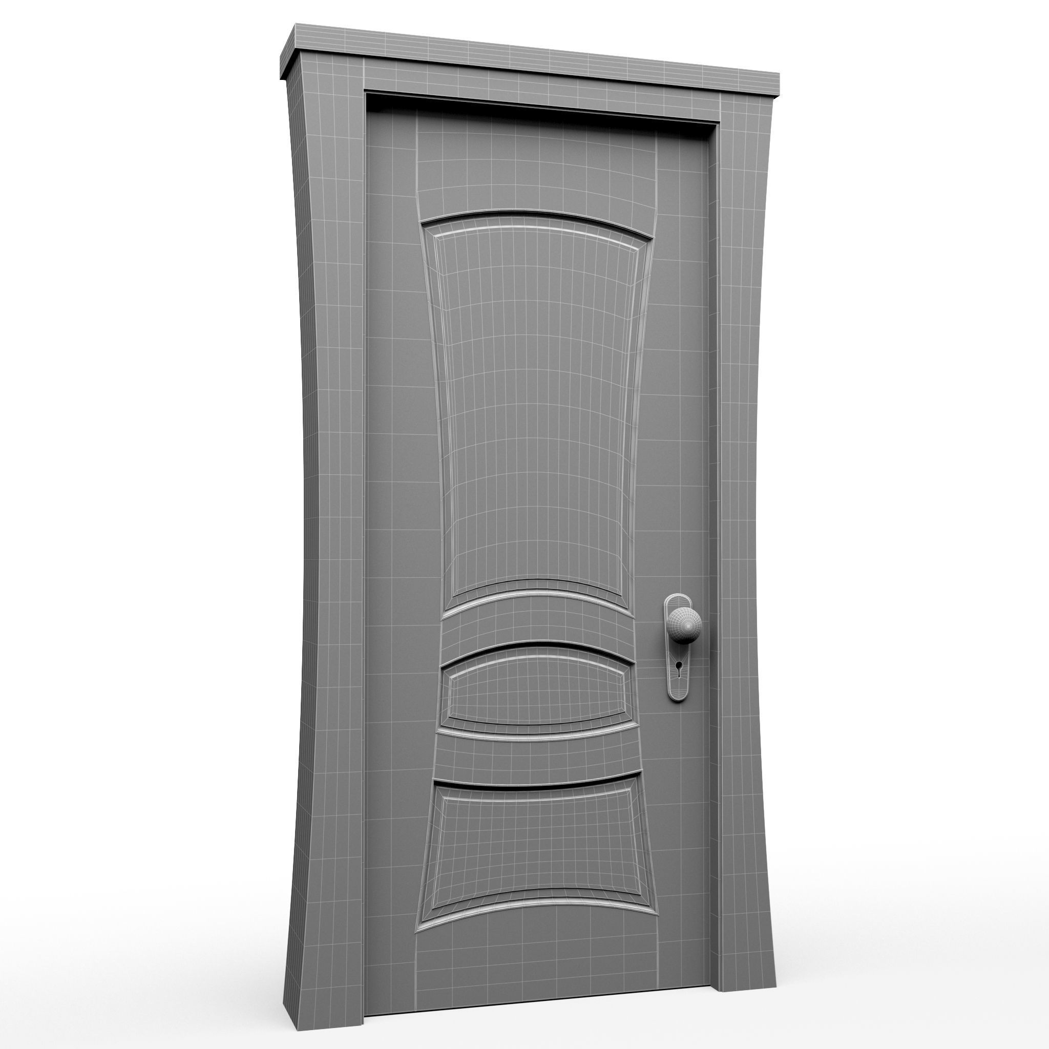 Door wooden Cartoon 2 3D model_8
