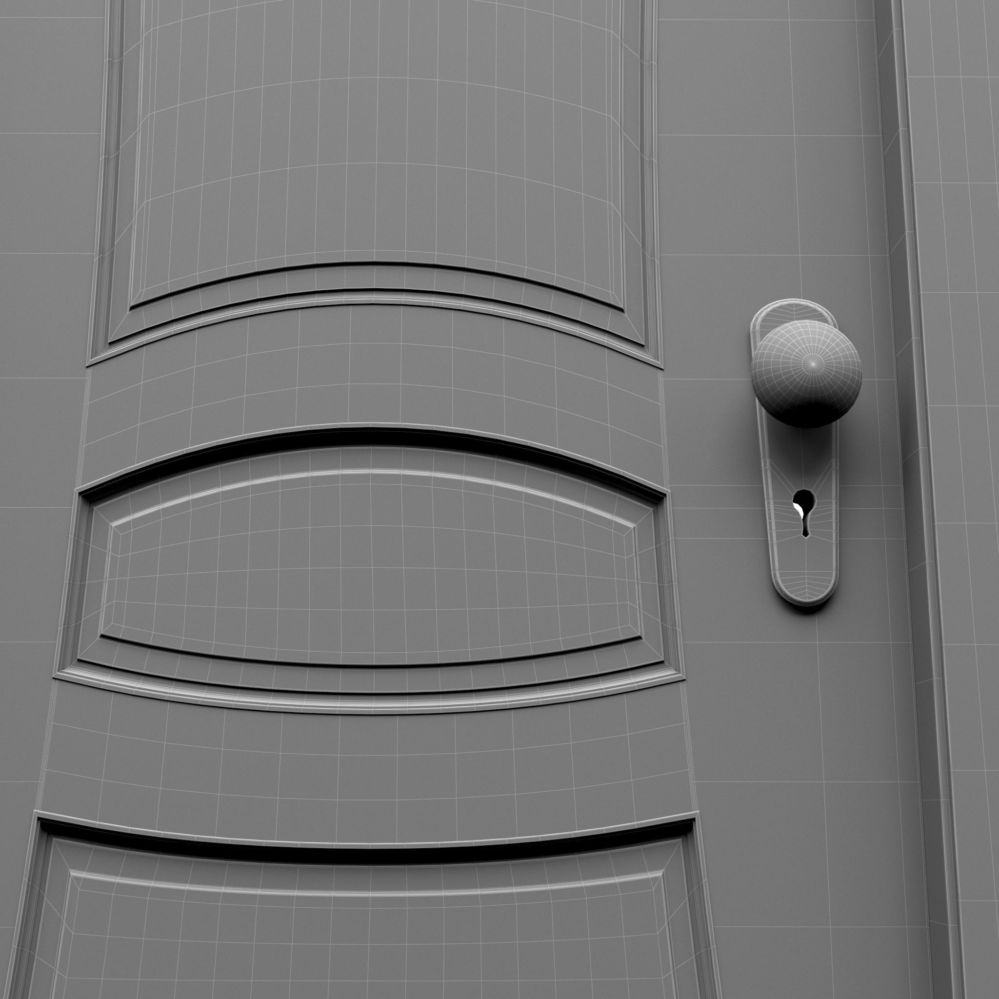 Door wooden Cartoon 2 3D model_7