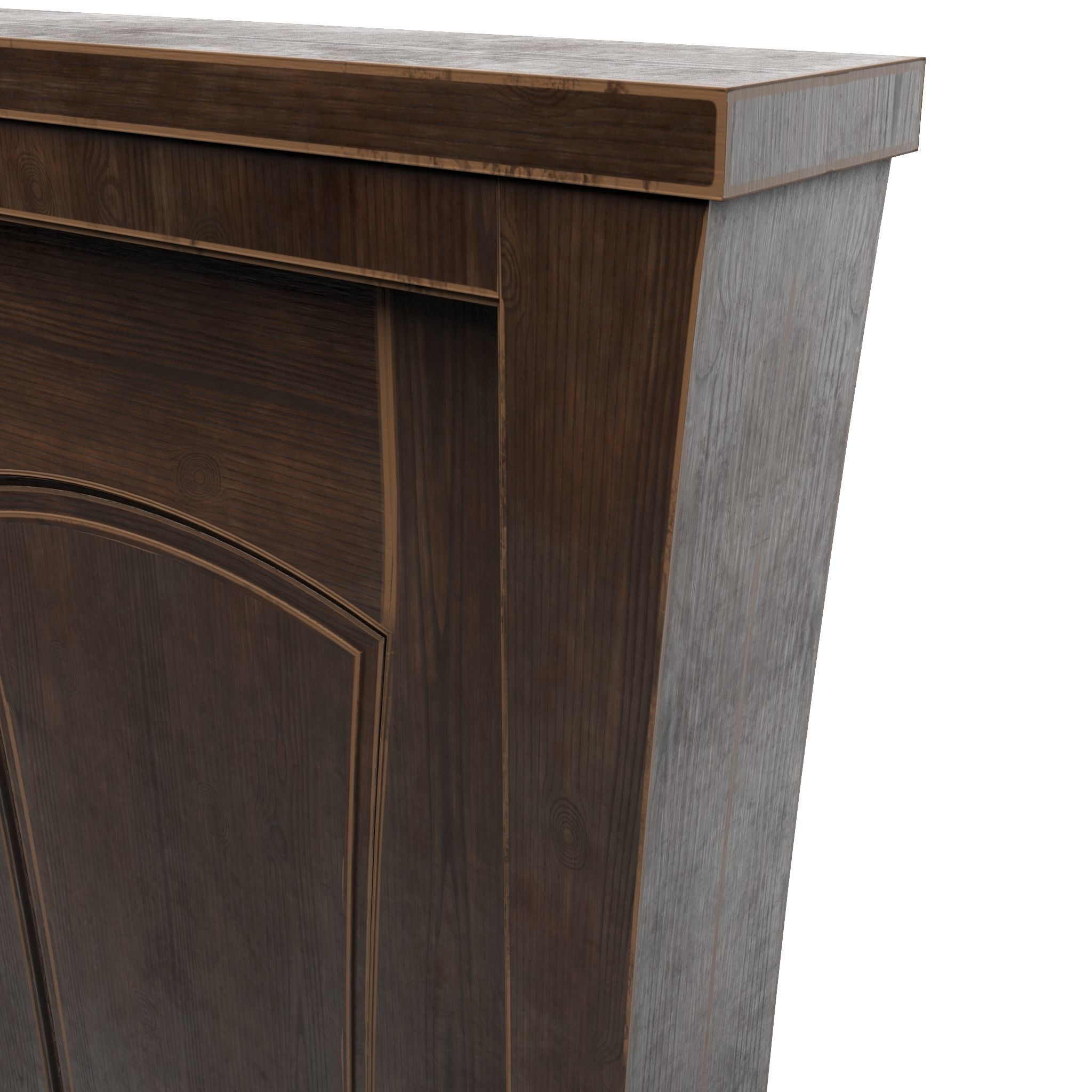 Door wooden Cartoon 2 3D model_4