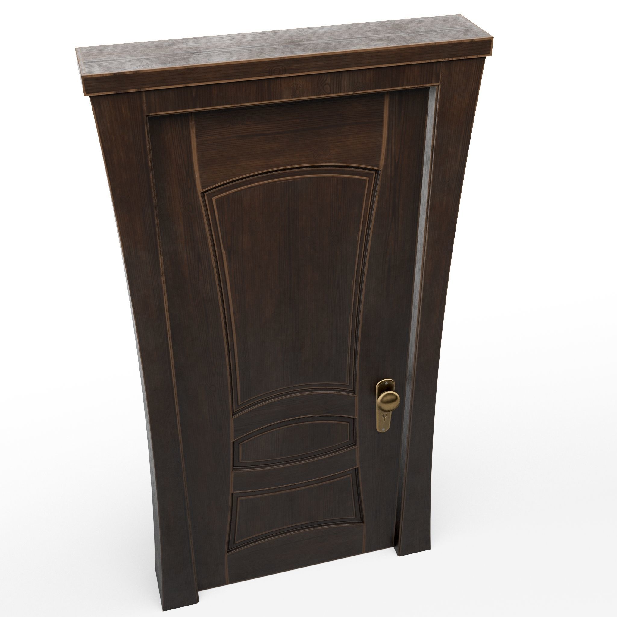 Door wooden Cartoon 2 3D model_1