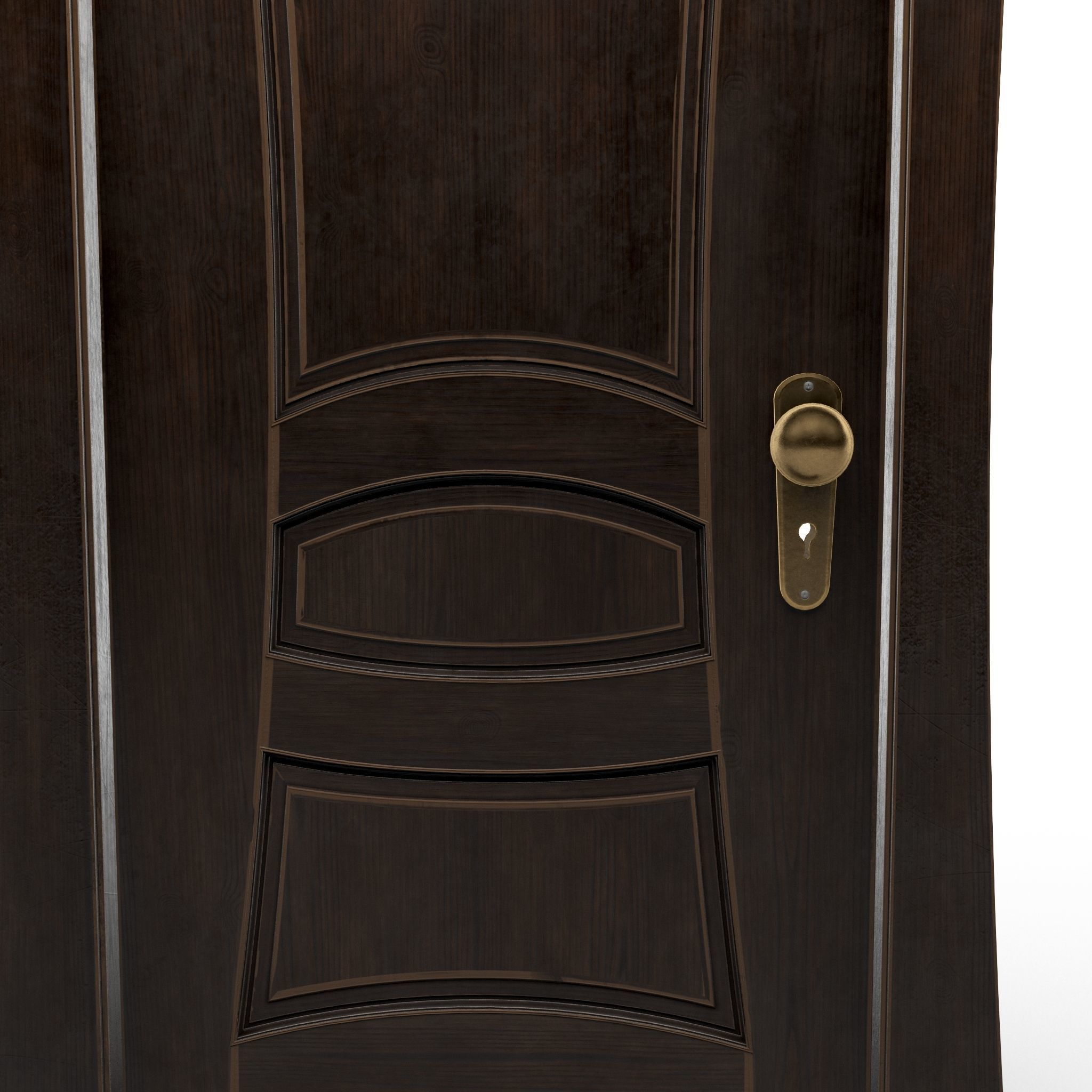 Door wooden Cartoon 2 3D model_5