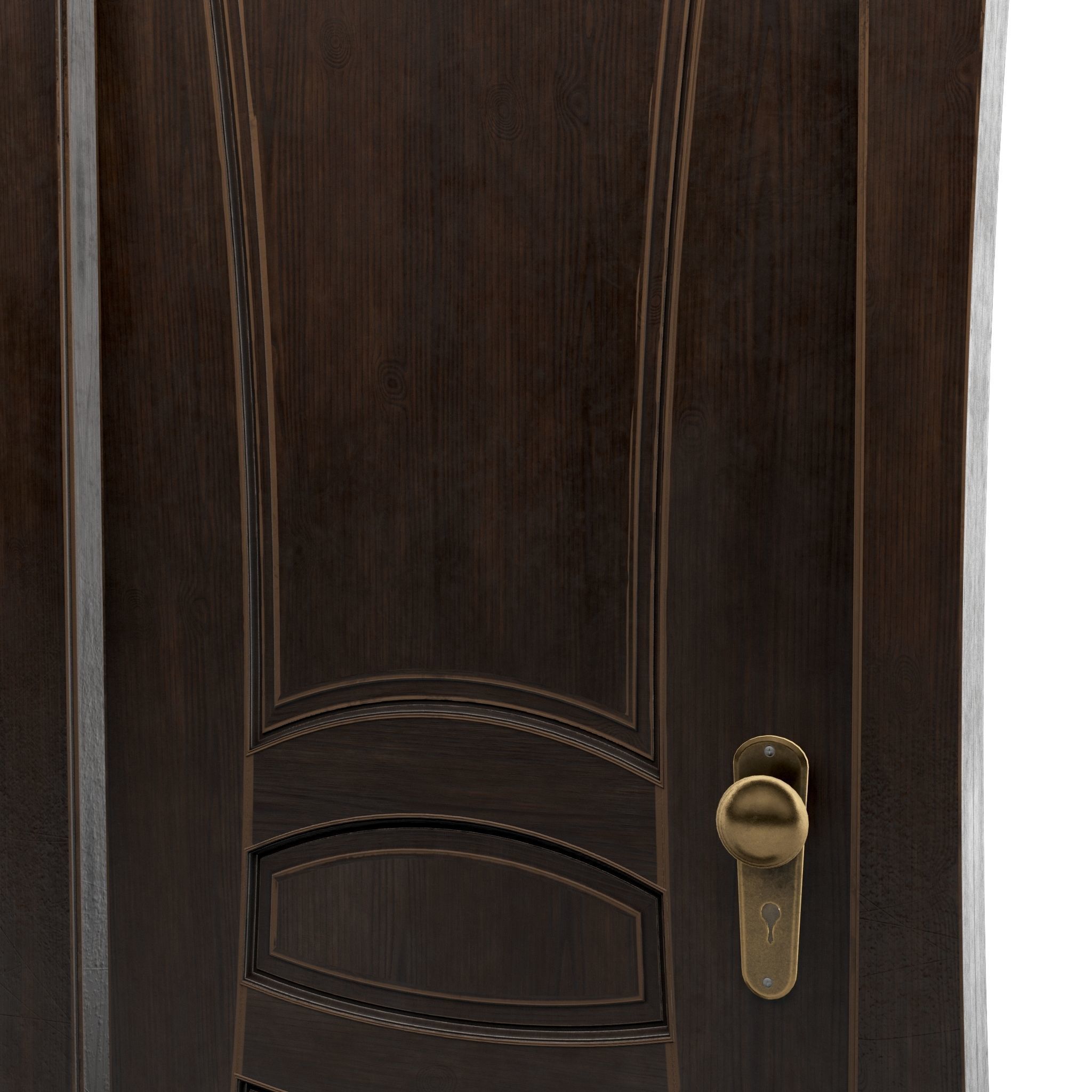Door wooden Cartoon 2 3D model_2