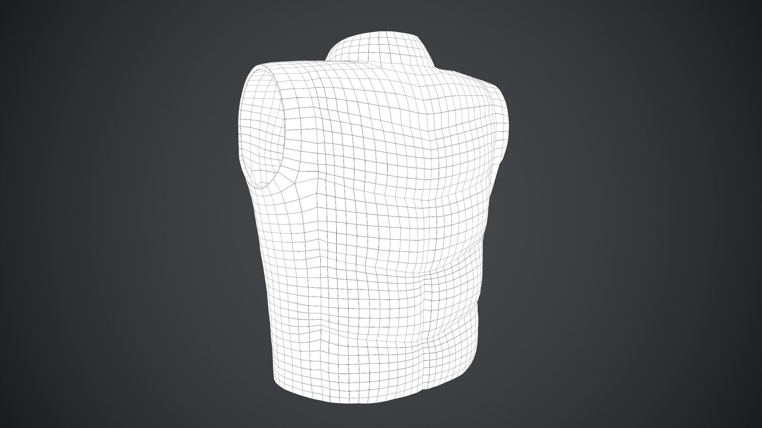 Full Black Puffer Vest Low-poly 3D model_27