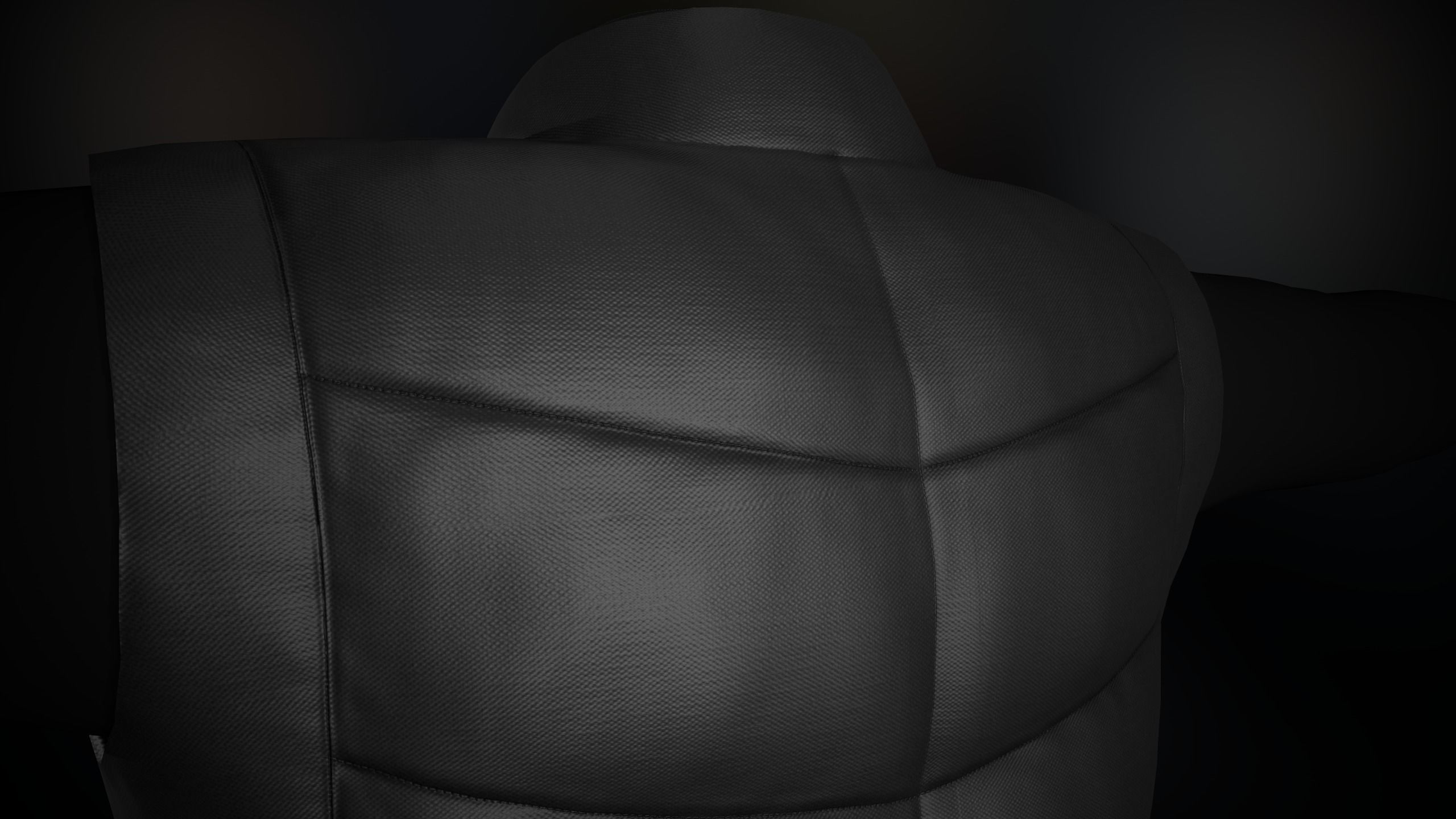 Full Black Puffer Vest Low-poly 3D model_10