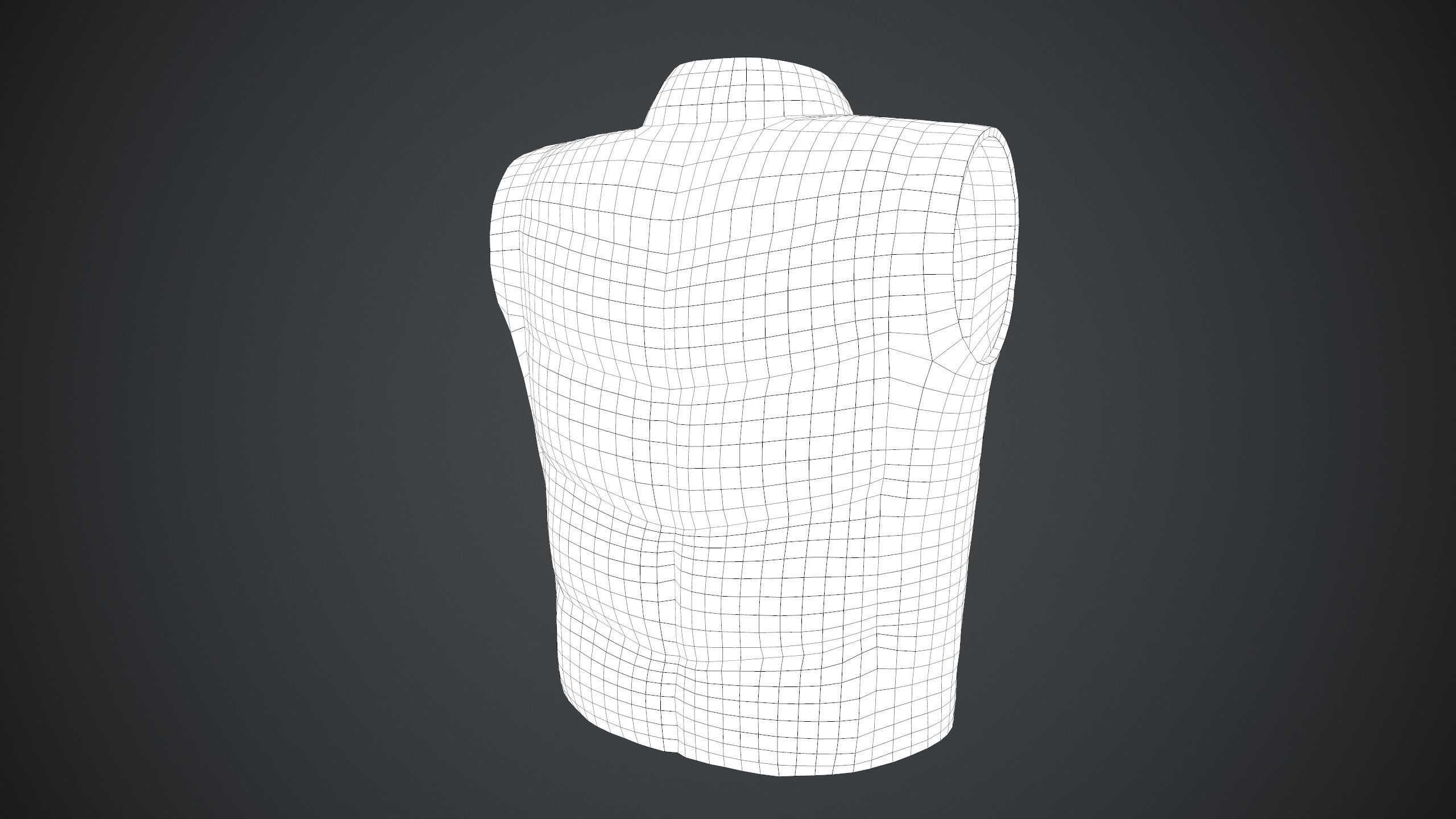 Full Black Puffer Vest Low-poly 3D model_23
