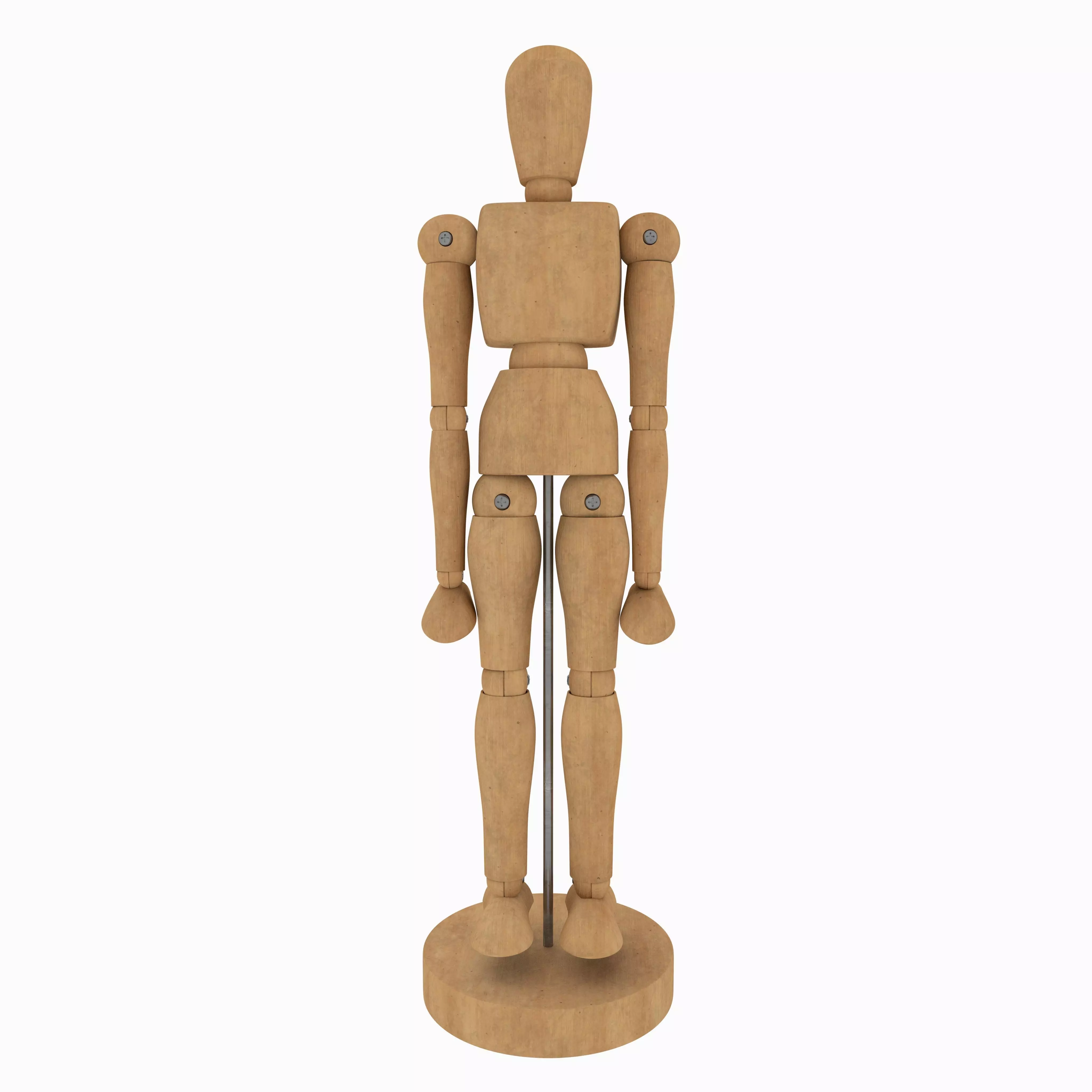 Wooden Jointed Manikin 3D model_0