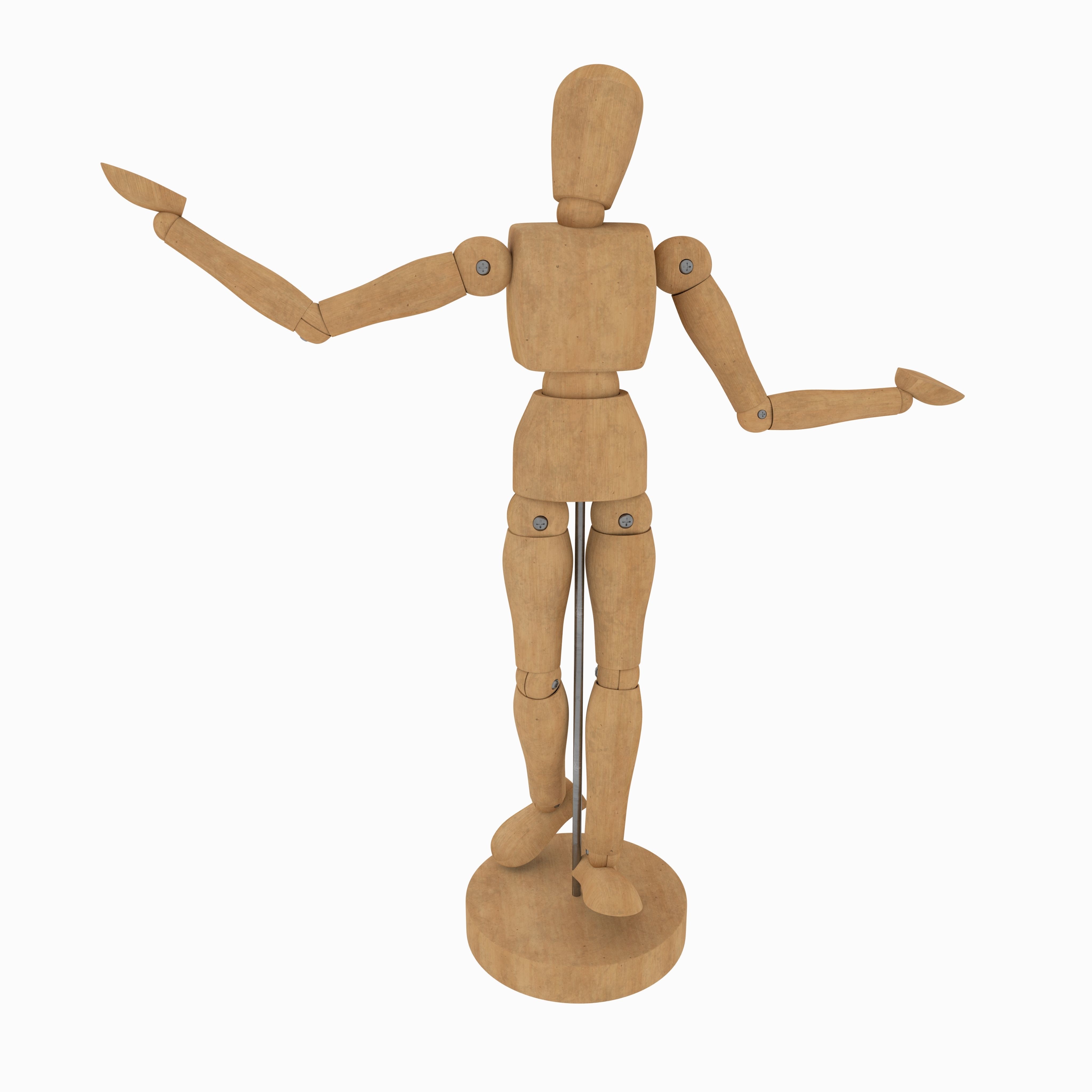 Wooden Jointed Manikin 3D model_5