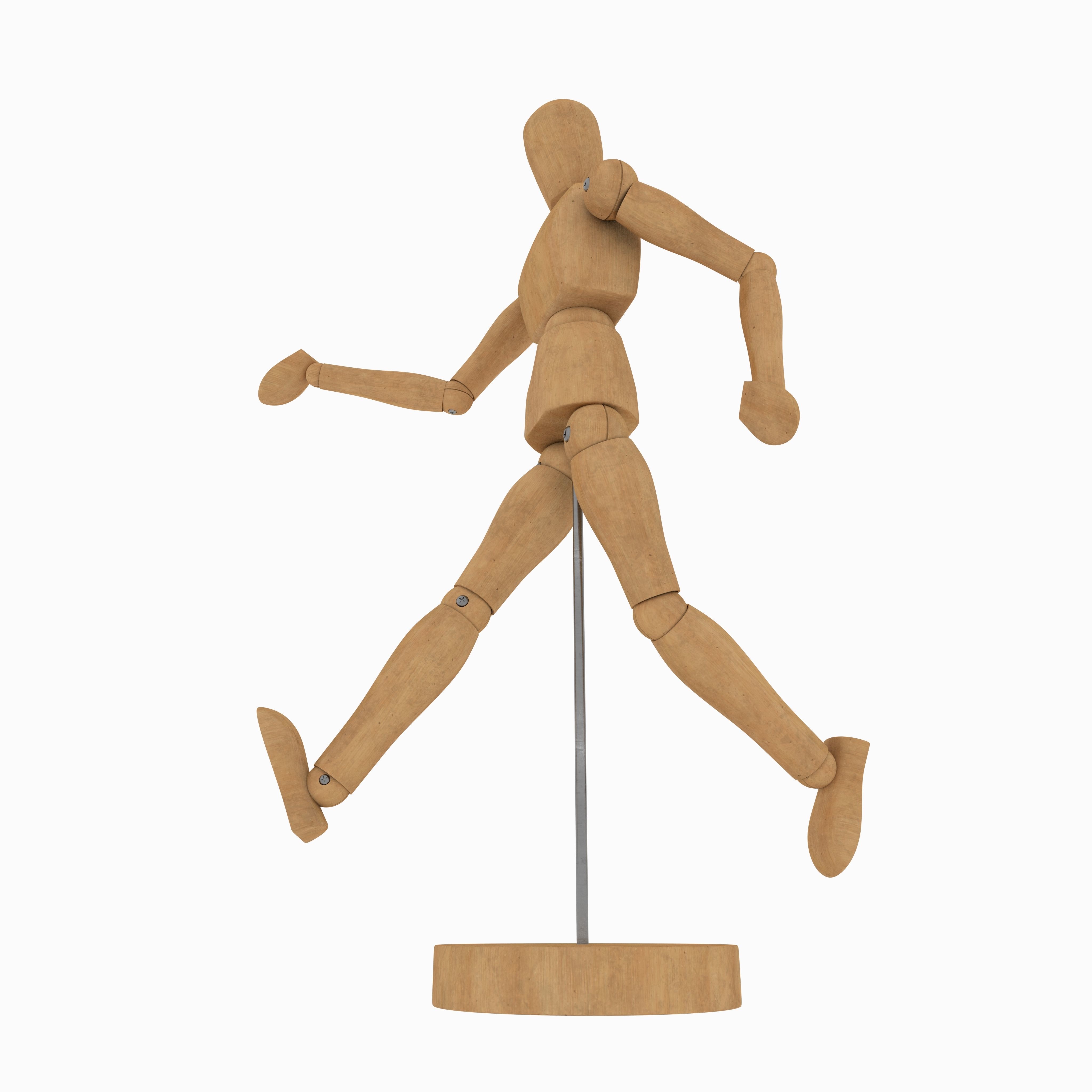 Wooden Jointed Manikin 3D model_7