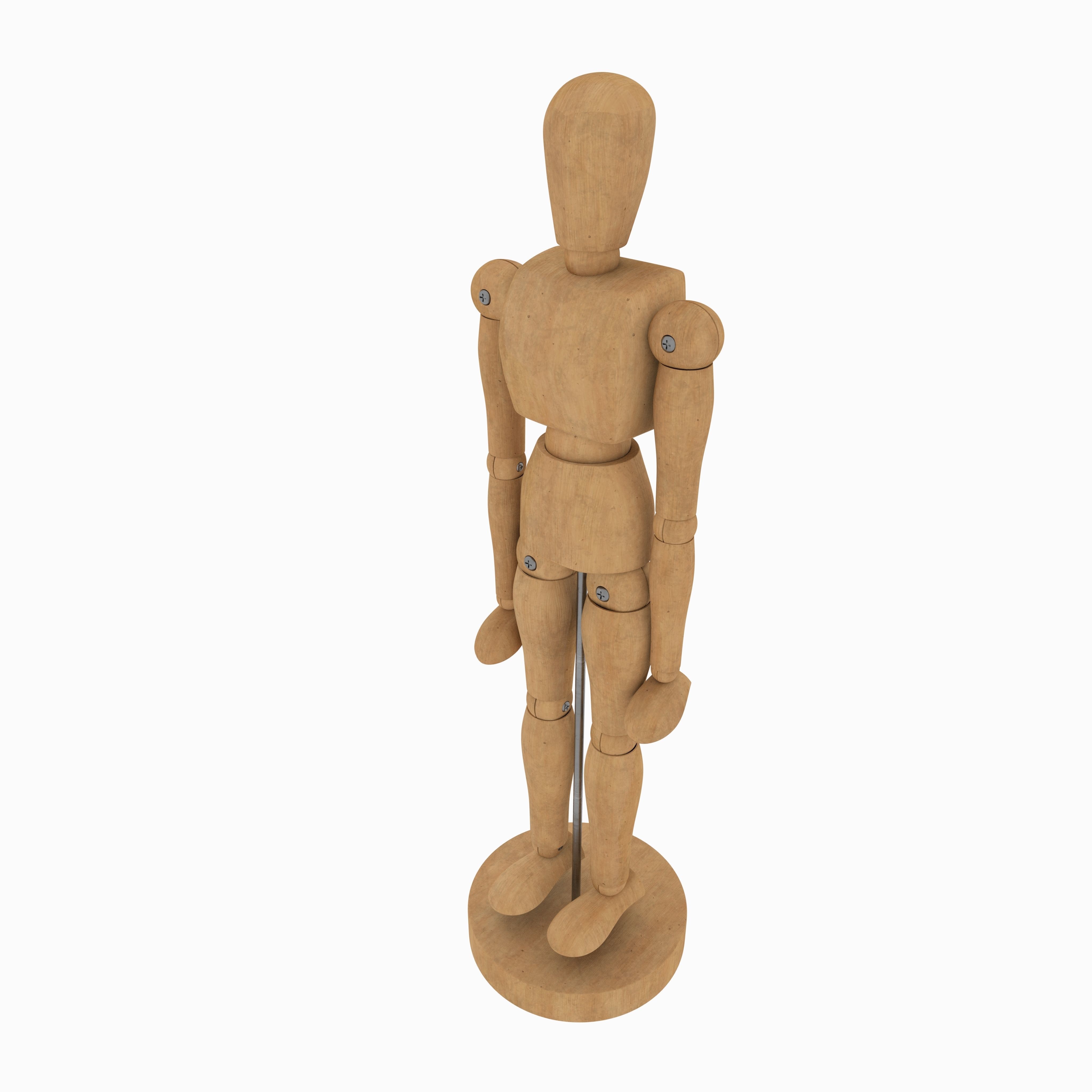 Wooden Jointed Manikin 3D model_4