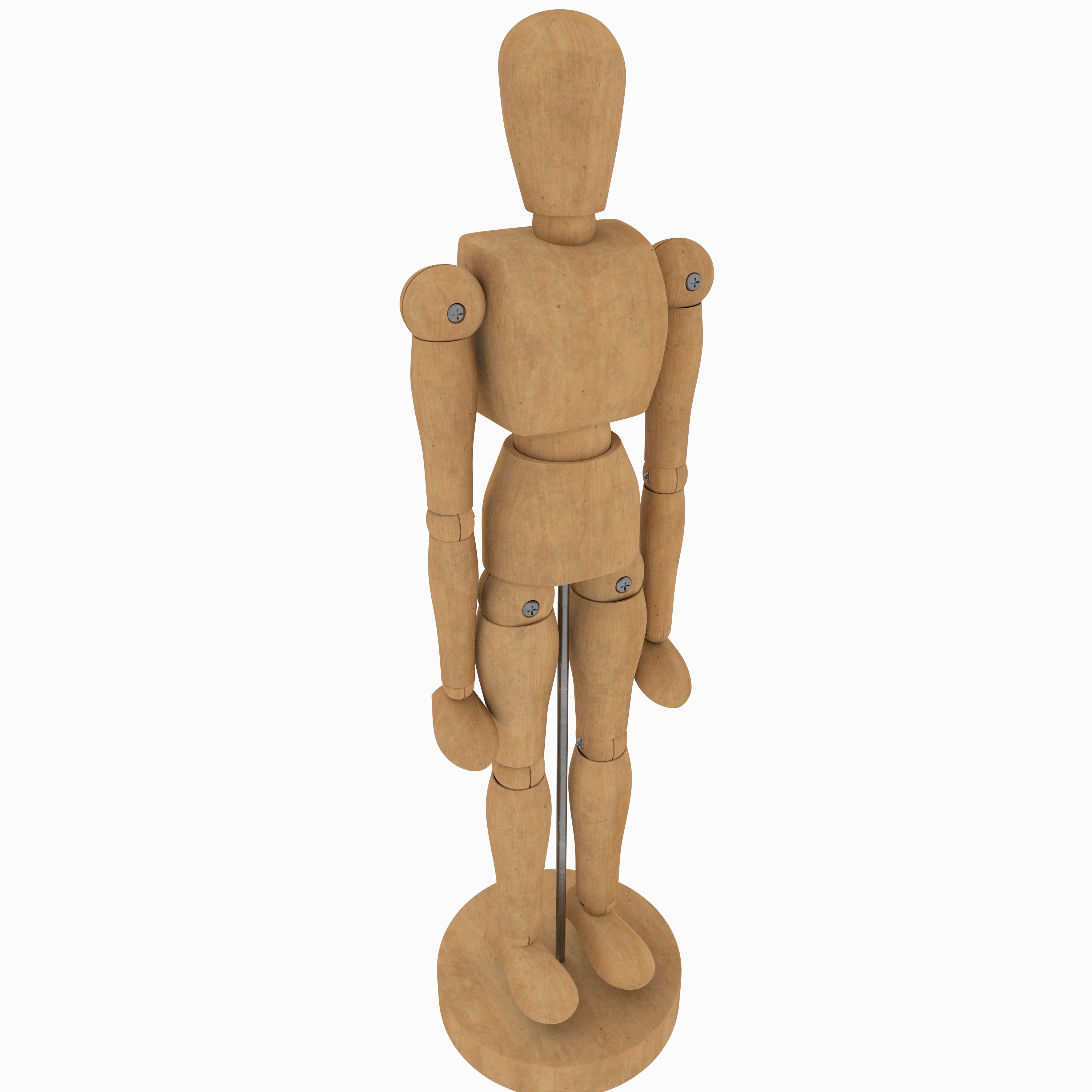Wooden Jointed Manikin 3D model_1