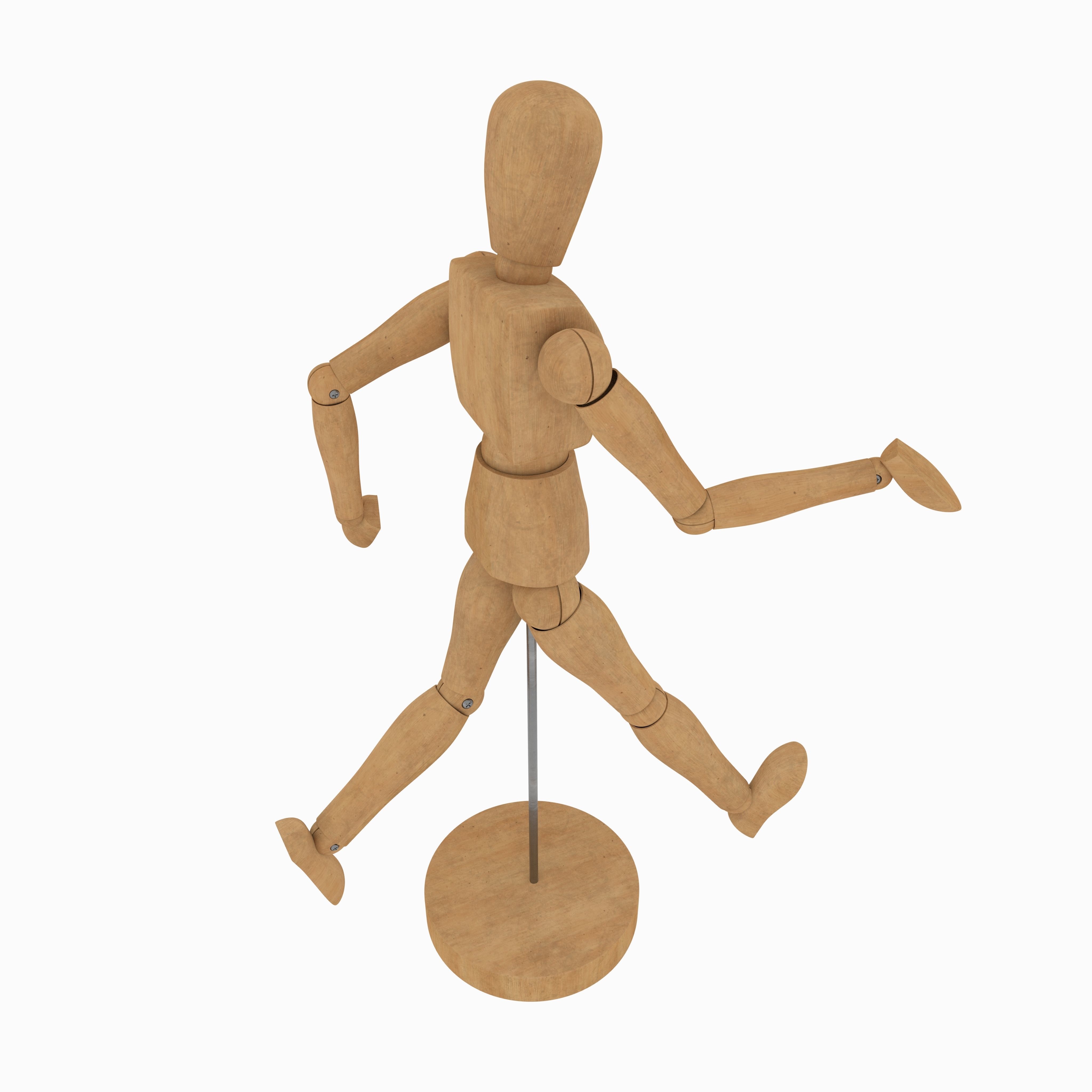 Wooden Jointed Manikin 3D model_8