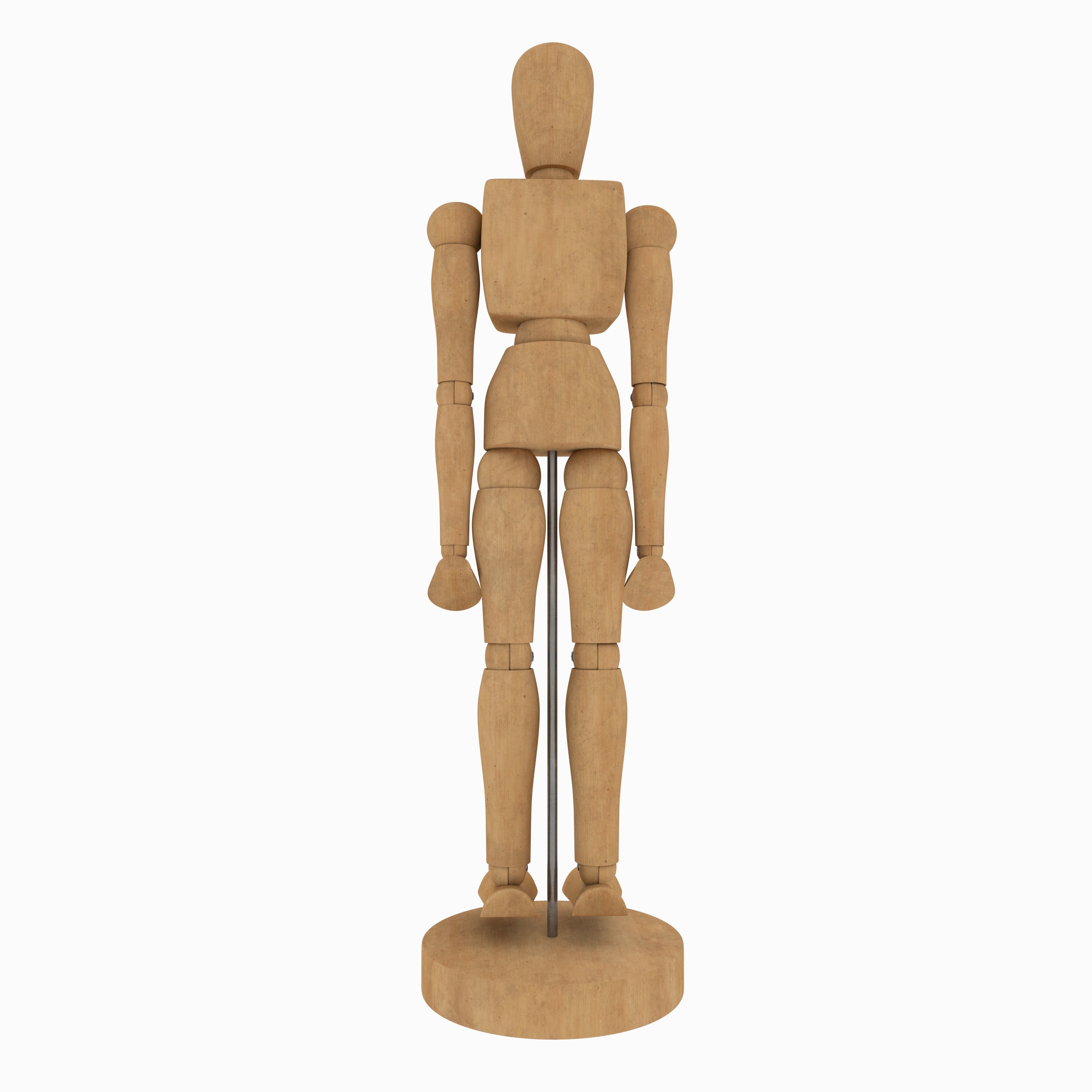 Wooden Jointed Manikin 3D model_3