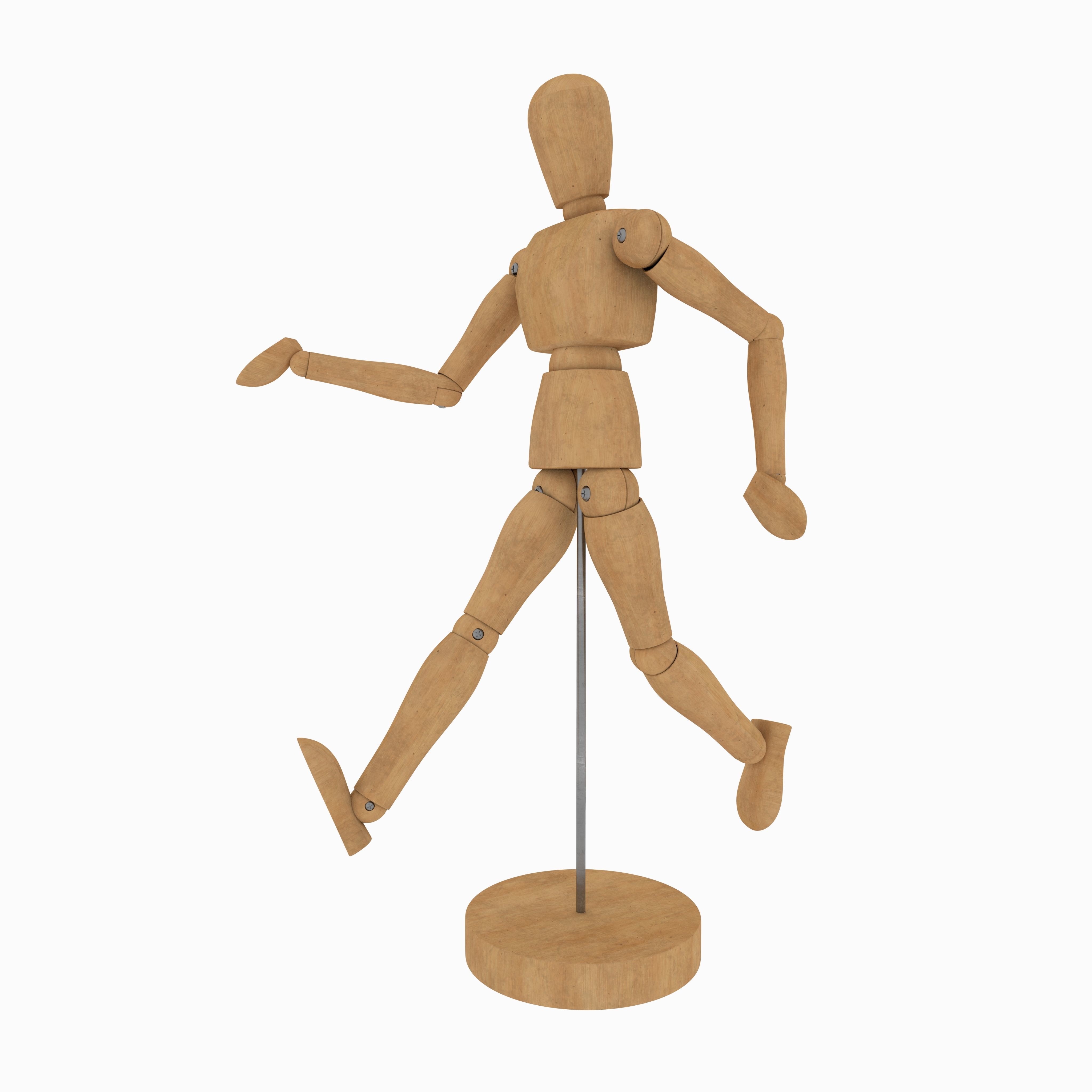 Wooden Jointed Manikin 3D model_6