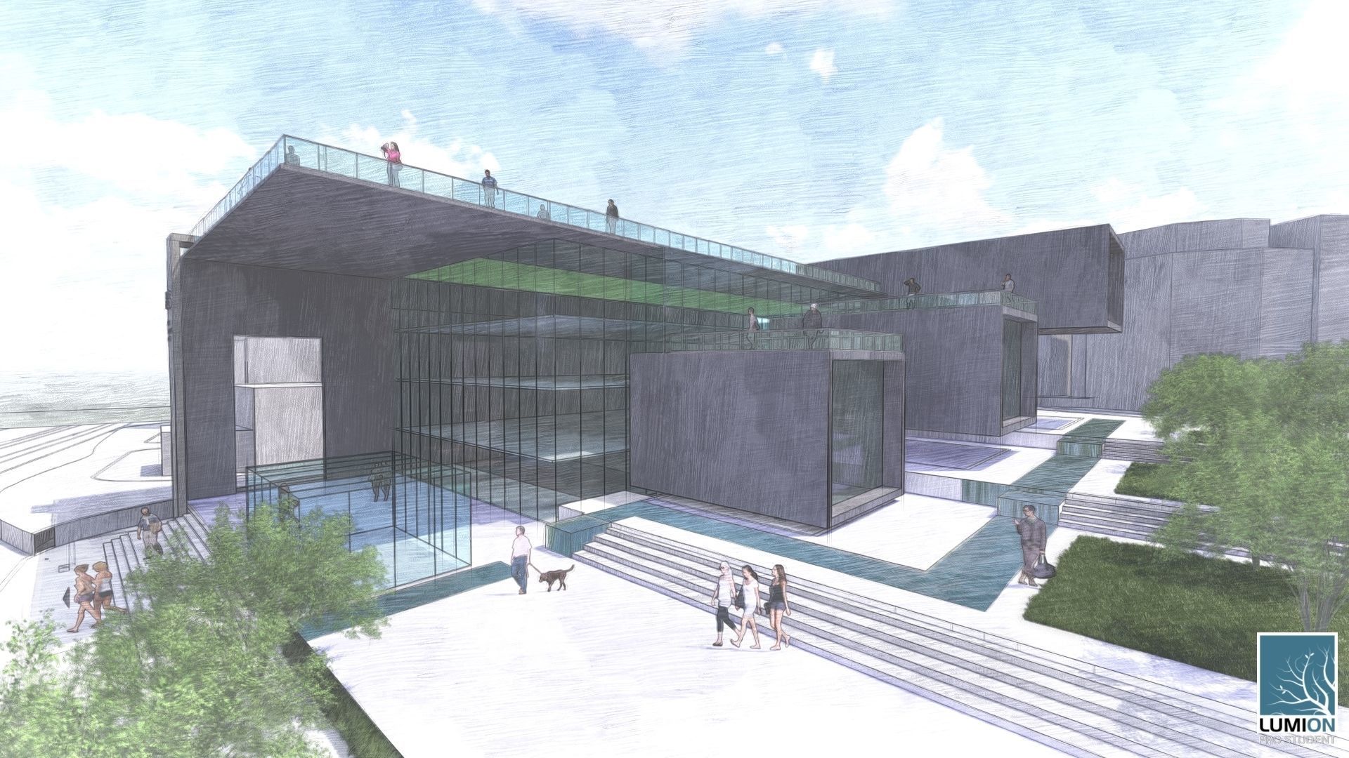 Society Education Center  3D print model_1