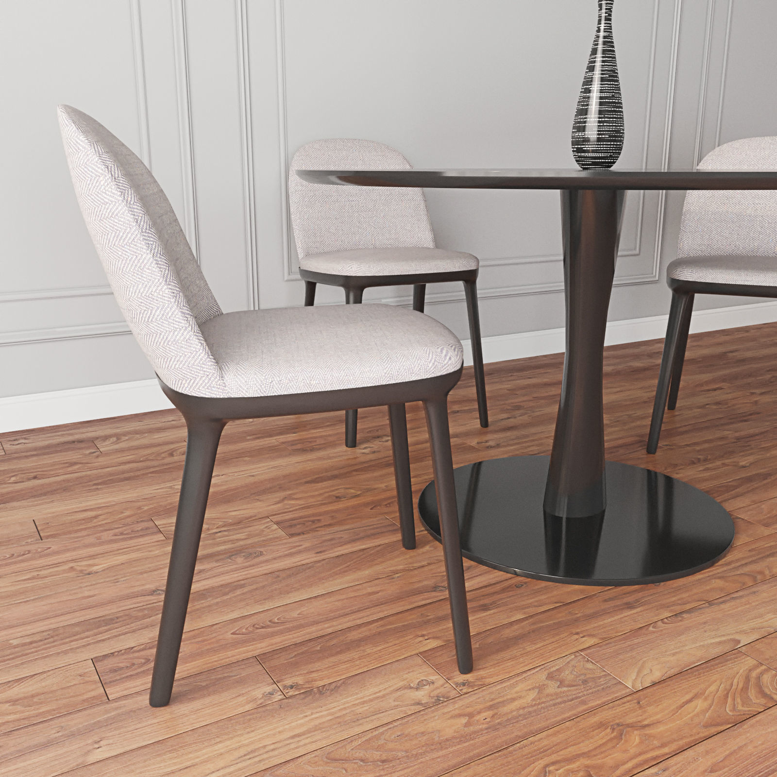 Table with chairs 3D model_5