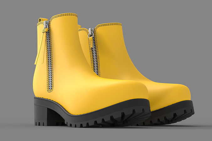 Yellow Boots for Woman 3D model