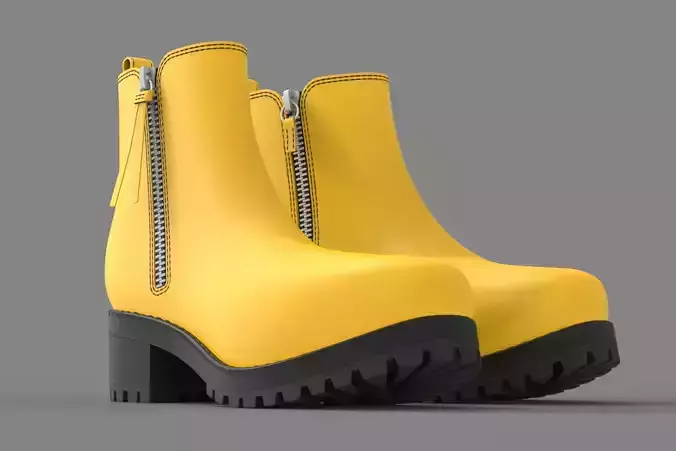Yellow Boots for Woman 3D model