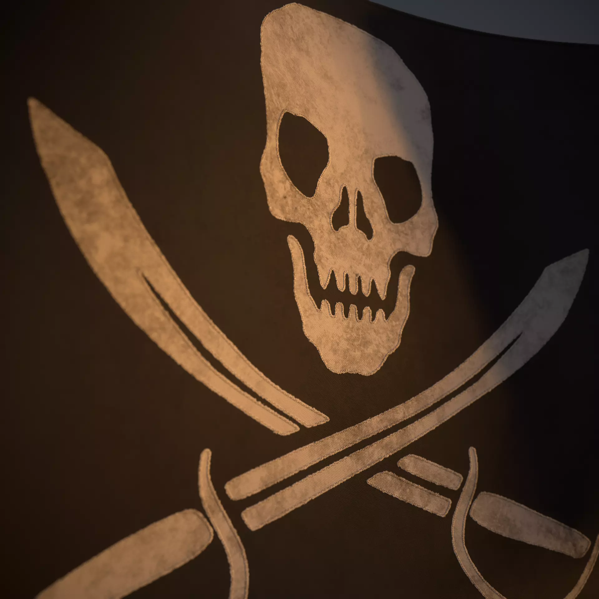 Animated Pirate Black Flag Low-poly 3D model_0
