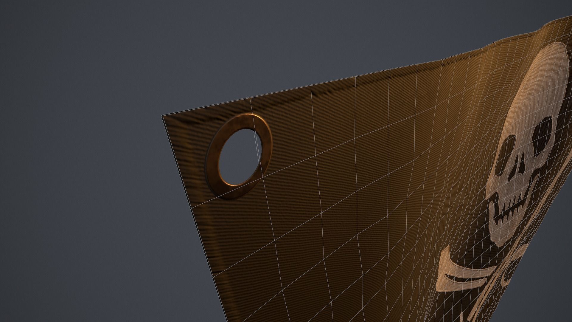 Animated Pirate Black Flag Low-poly 3D model_13