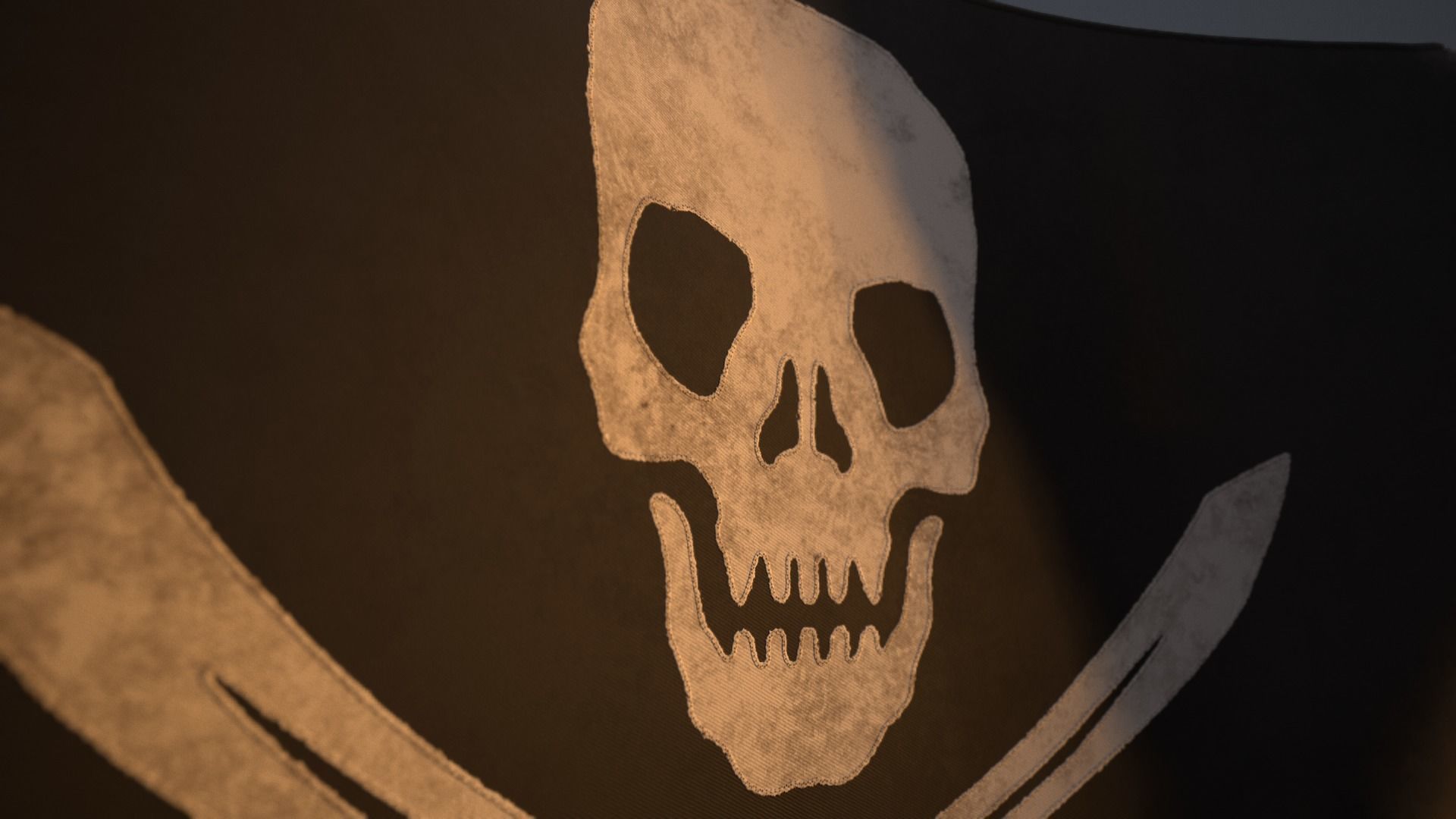 Animated Pirate Black Flag Low-poly 3D model_4