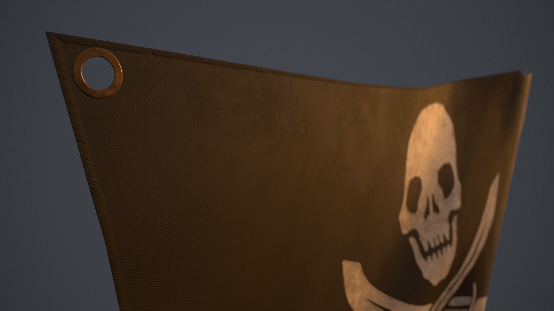 Animated Pirate Black Flag Low-poly 3D model_7