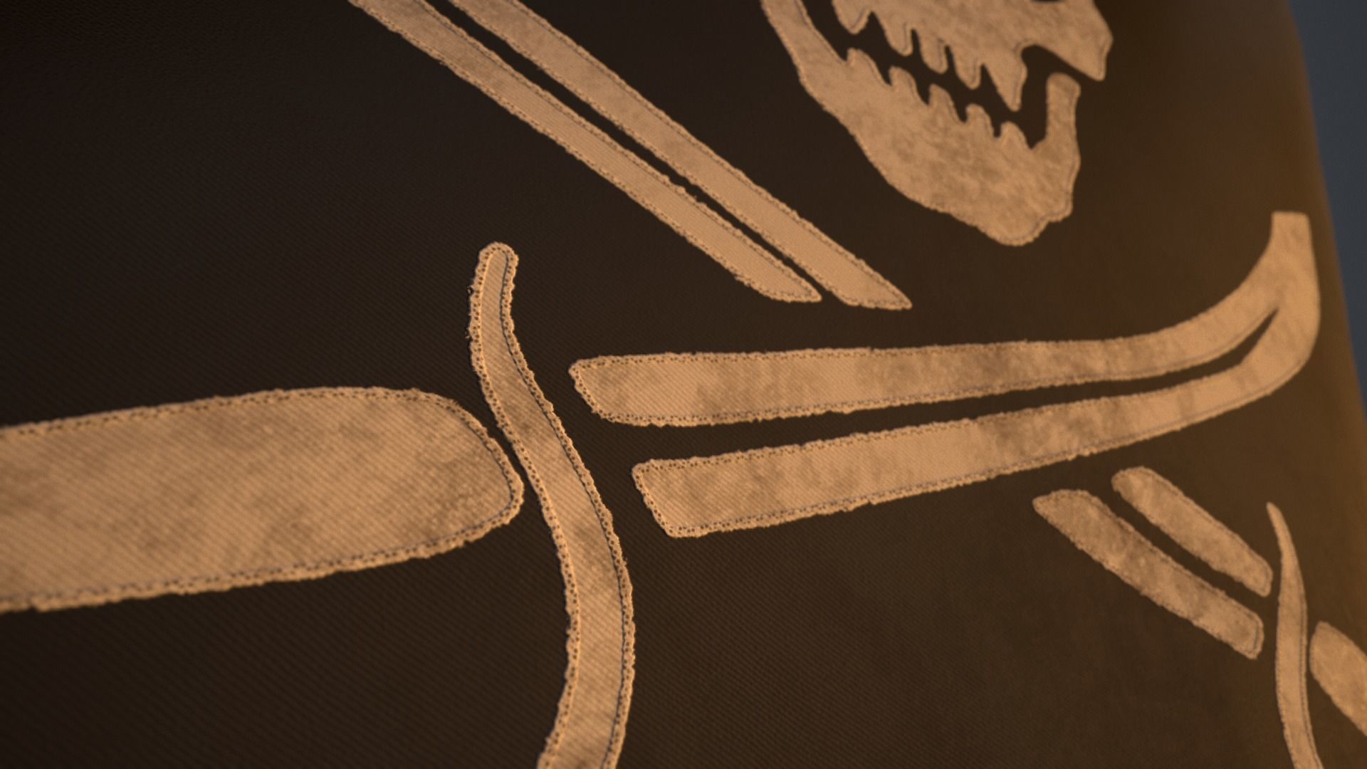 Animated Pirate Black Flag Low-poly 3D model_2