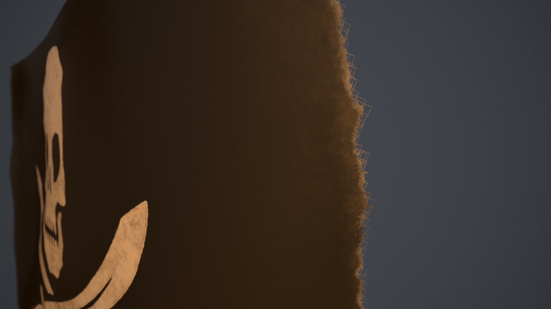 Animated Pirate Black Flag Low-poly 3D model_9