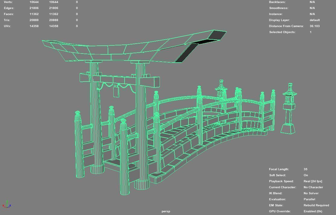 Japan Bridge 3D model_8