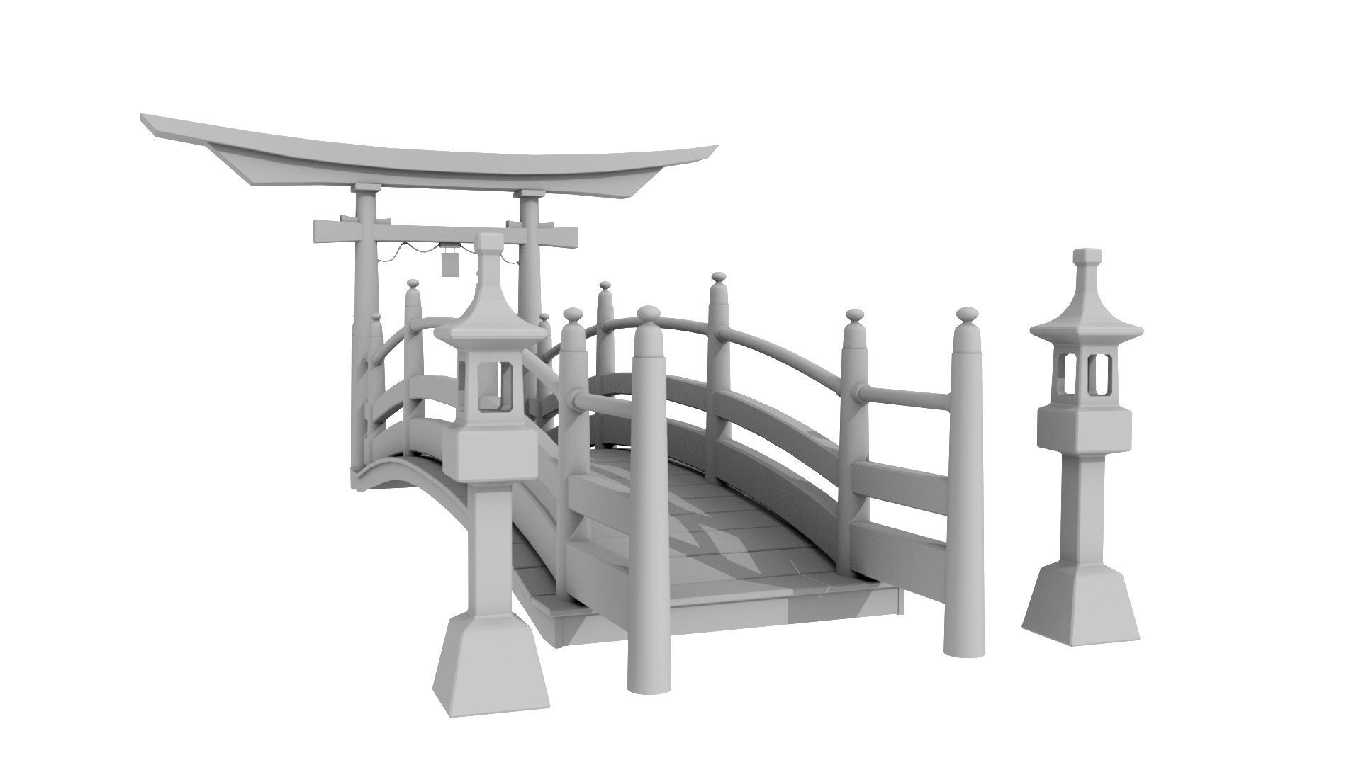 Japan Bridge 3D model_7