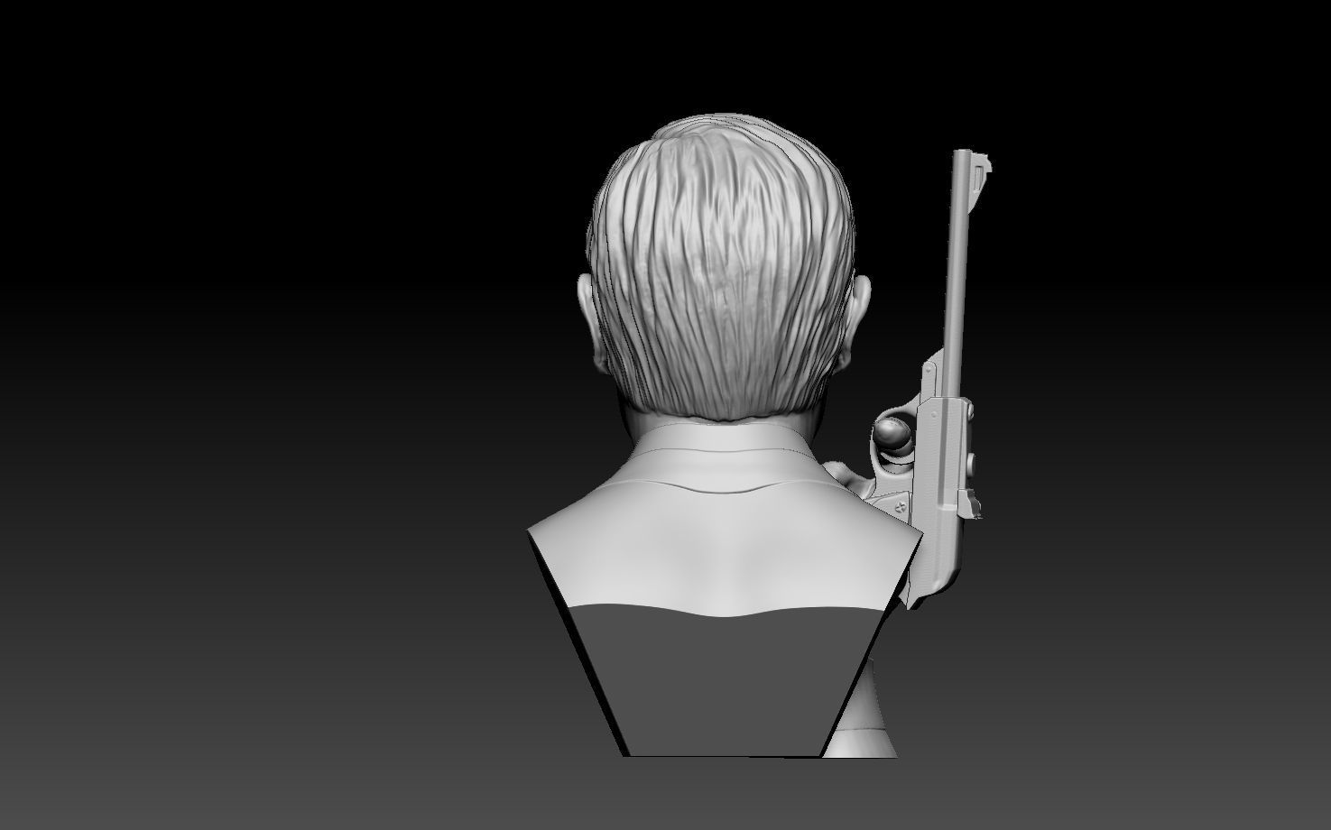 Sean Connery James bond bust and  hand model with Walther LP53 3D print model_5