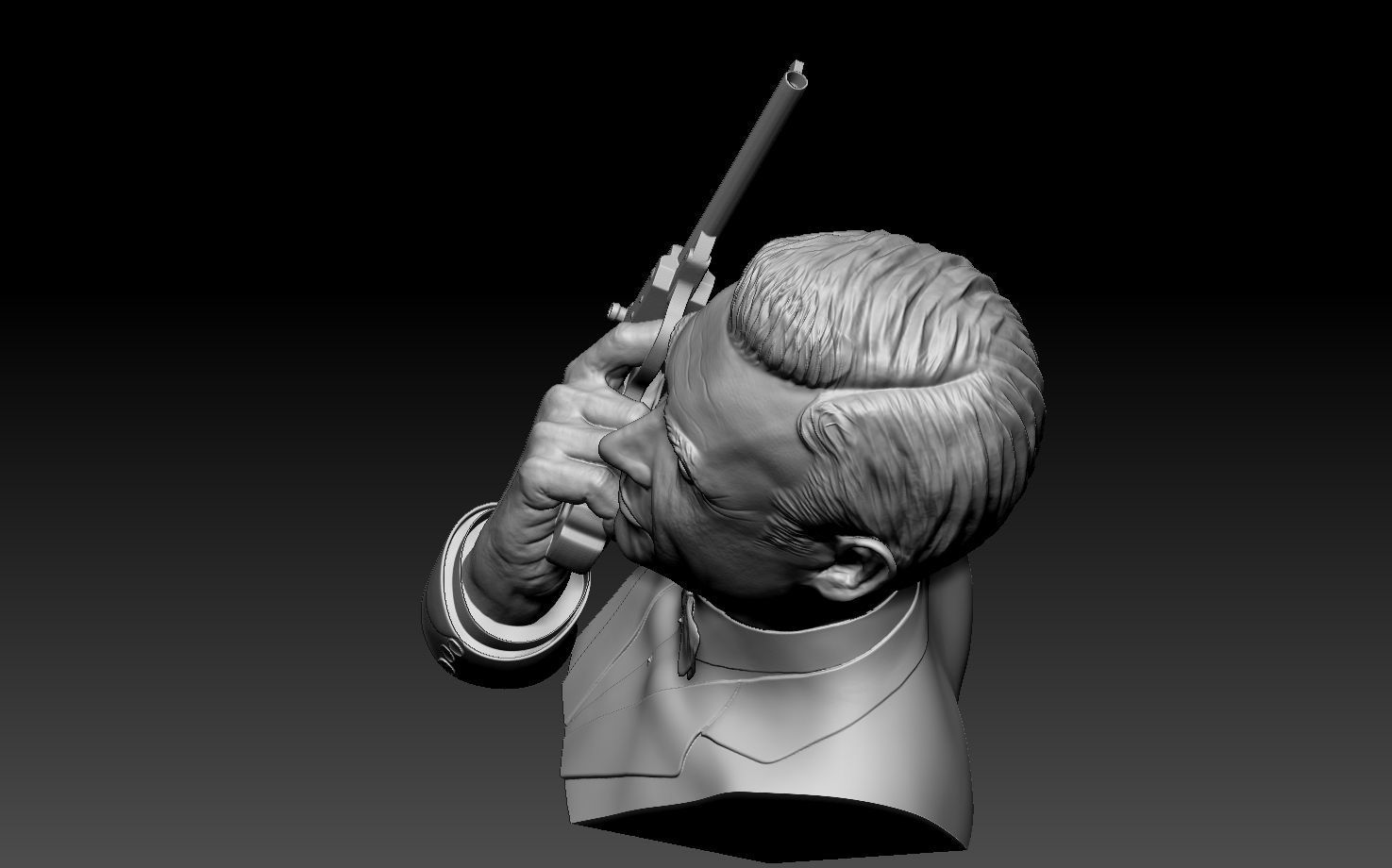 Sean Connery James bond bust and  hand model with Walther LP53 3D print model_14