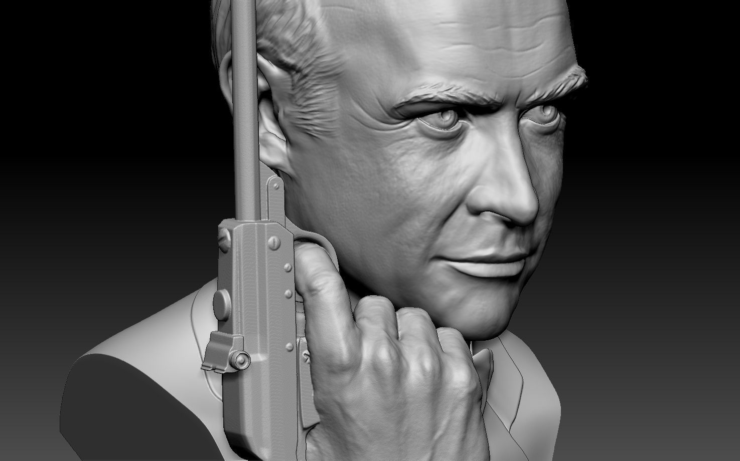 Sean Connery James bond bust and  hand model with Walther LP53 3D print model_12
