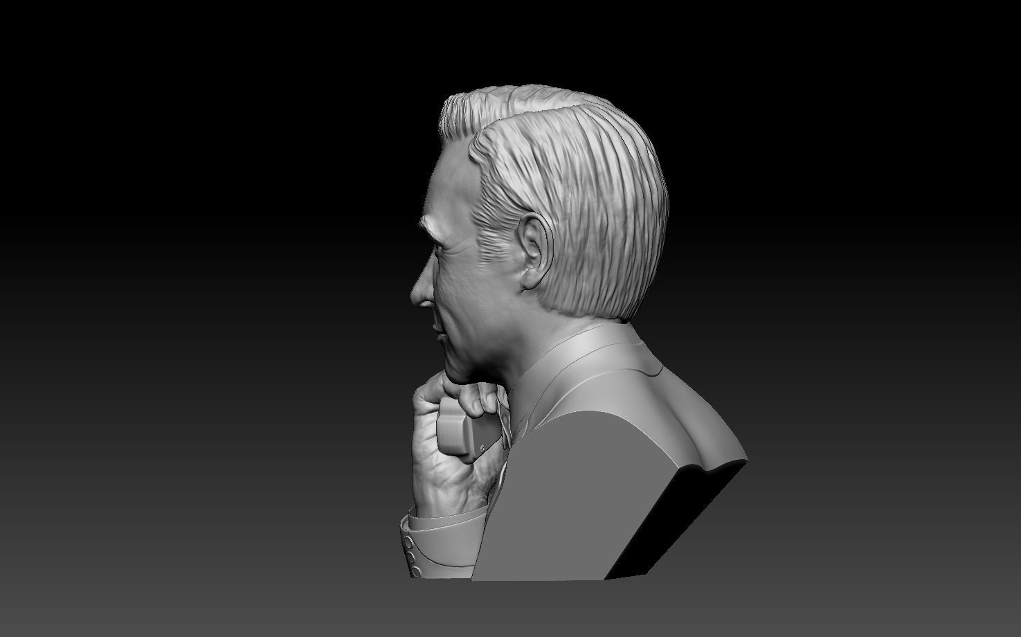 Sean Connery James bond bust and  hand model with Walther LP53 3D print model_3