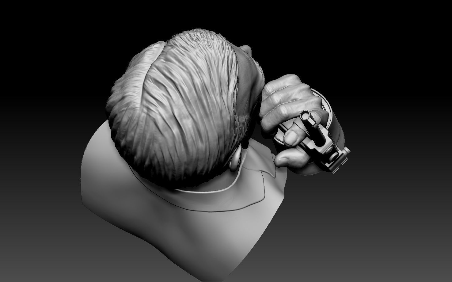 Sean Connery James bond bust and  hand model with Walther LP53 3D print model_13