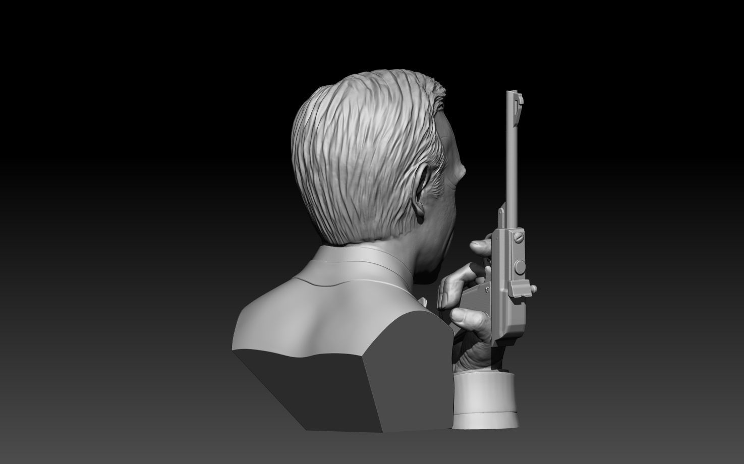 Sean Connery James bond bust and  hand model with Walther LP53 3D print model_6