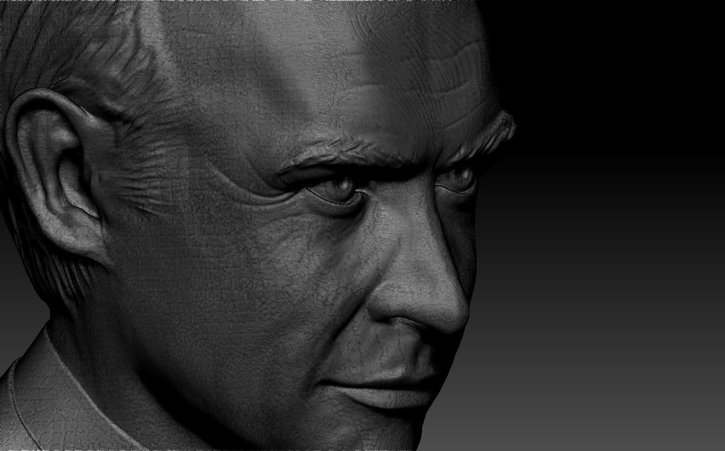 Sean Connery James bond bust and  hand model with Walther LP53 3D print model_15