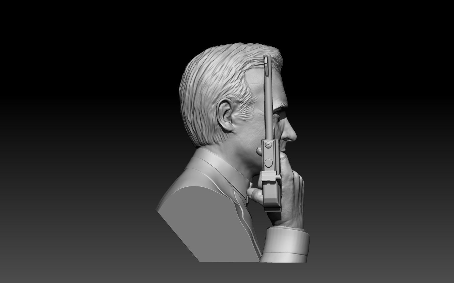 Sean Connery James bond bust and  hand model with Walther LP53 3D print model_7