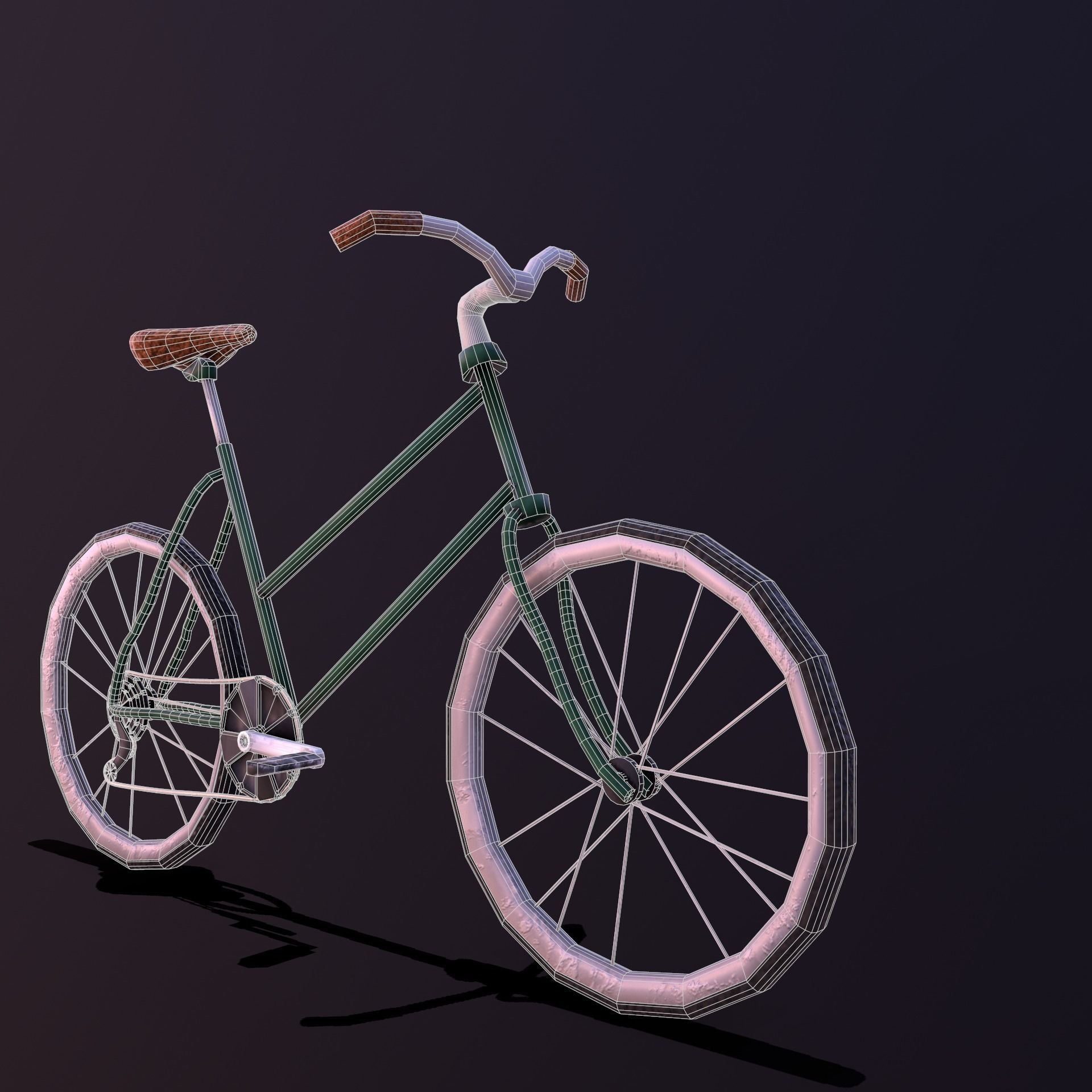 Stylize-Bike bicycle - bicycle Low-poly 3D model_7