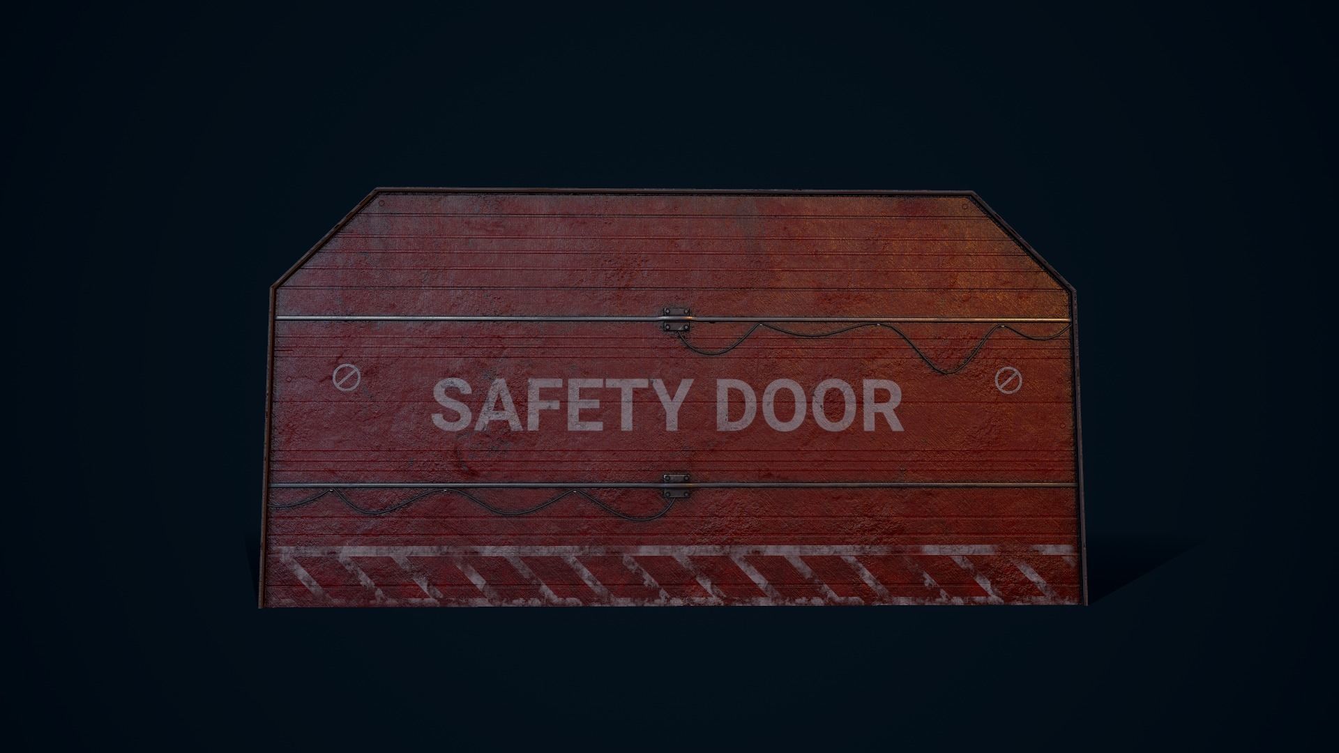 Safety Hangar Door Low-poly 3D model_2