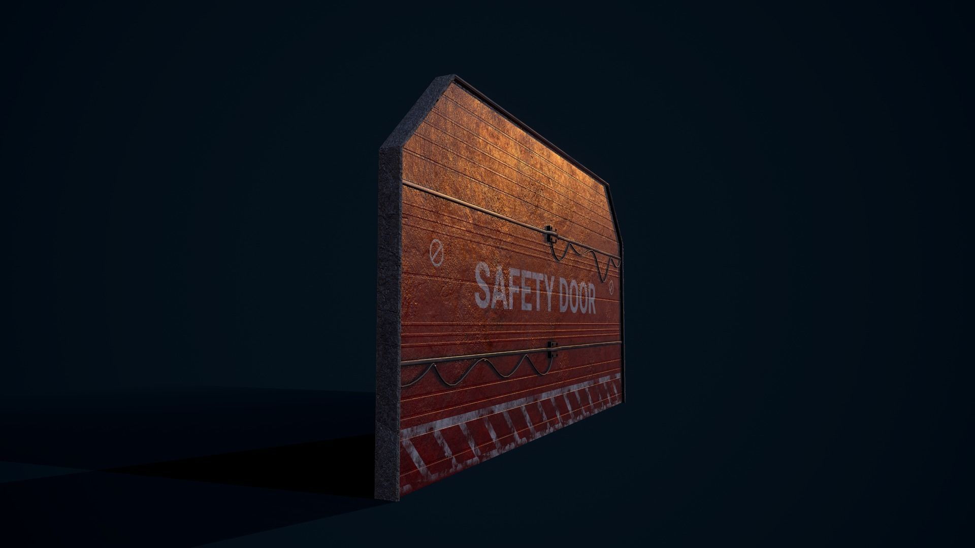 Safety Hangar Door Low-poly 3D model_4