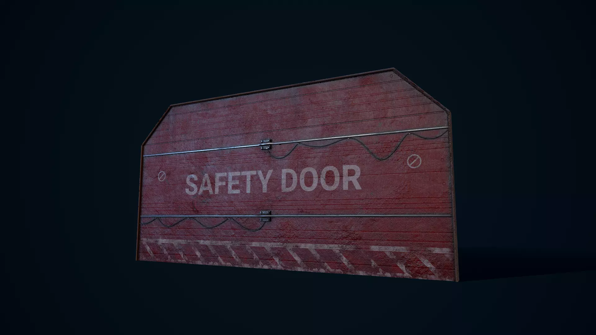 Safety Hangar Door Low-poly 3D model_0