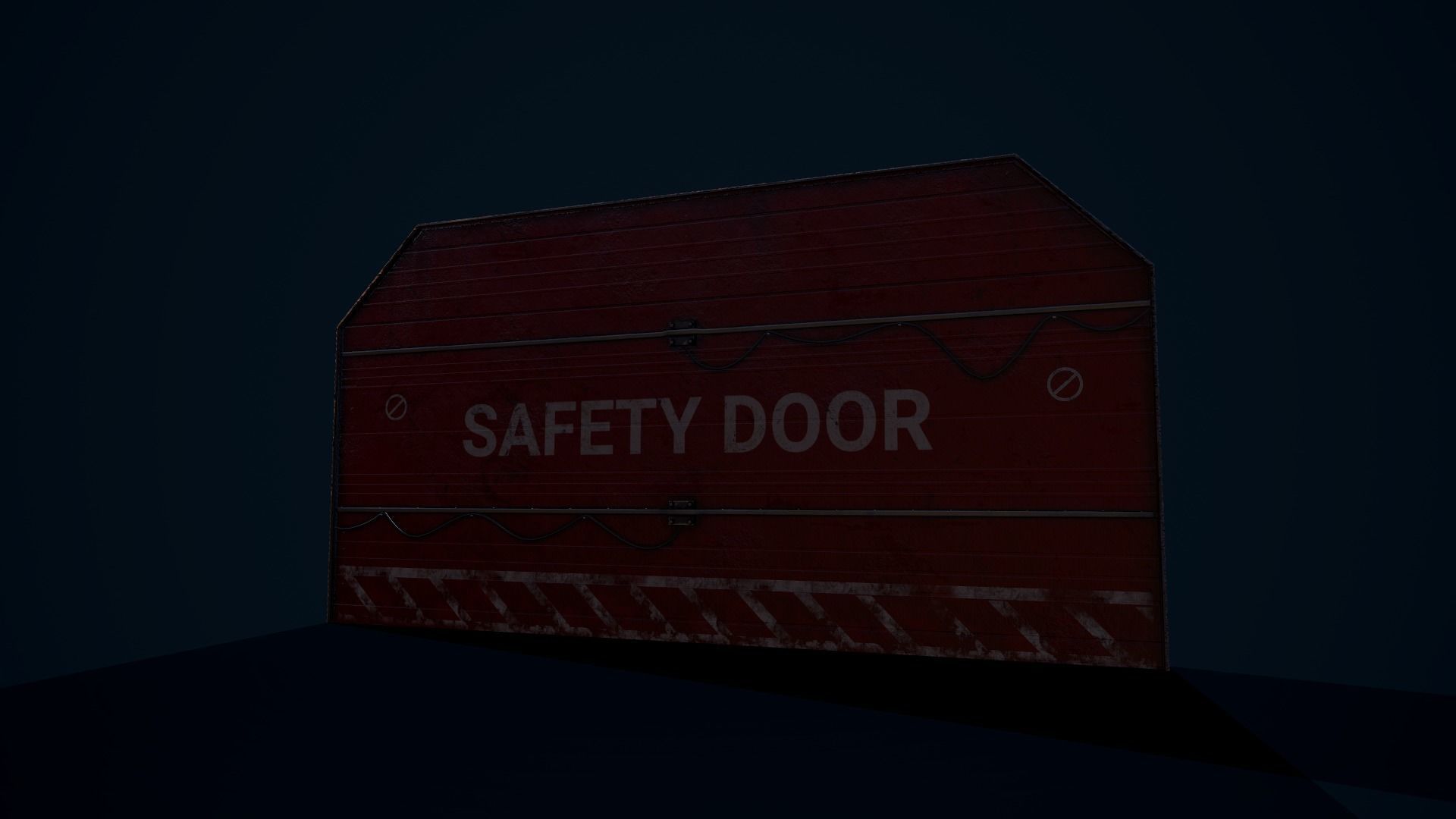 Safety Hangar Door Low-poly 3D model_6