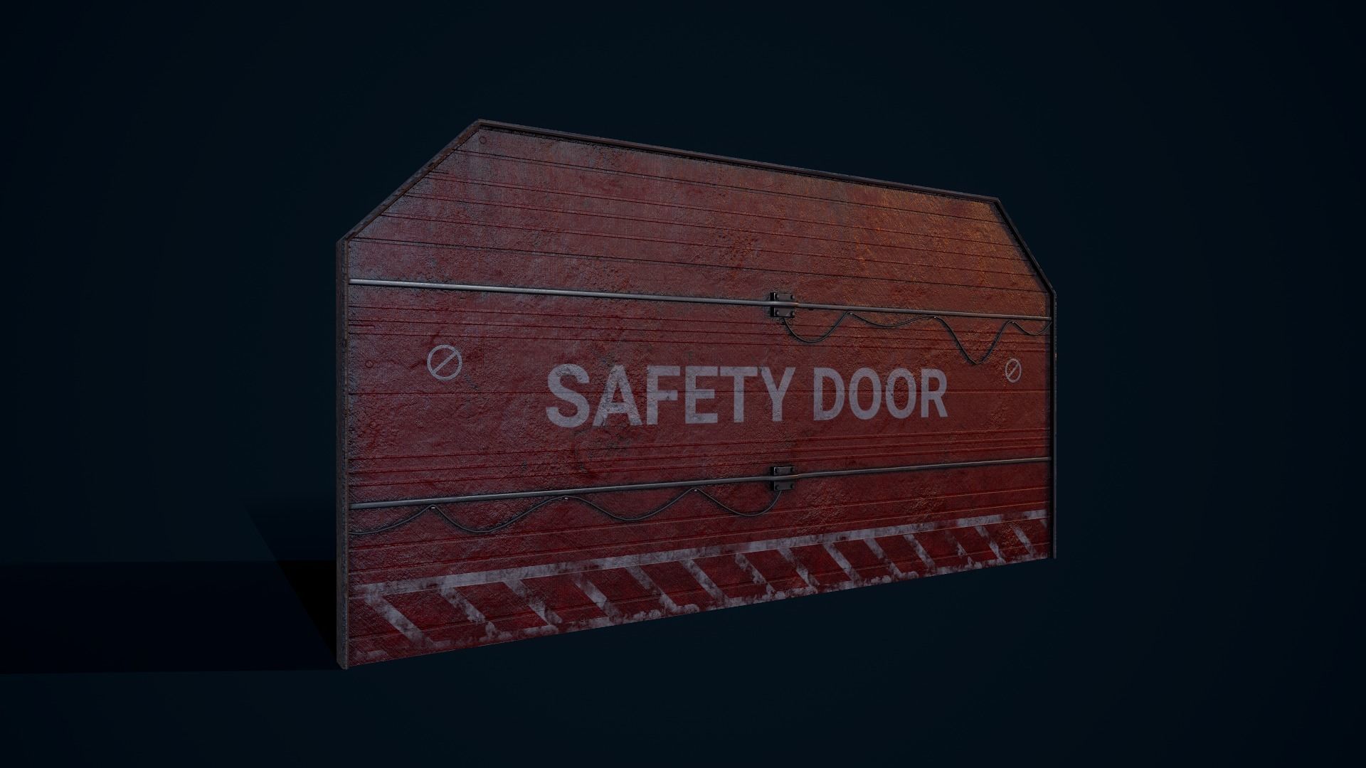 Safety Hangar Door Low-poly 3D model_7