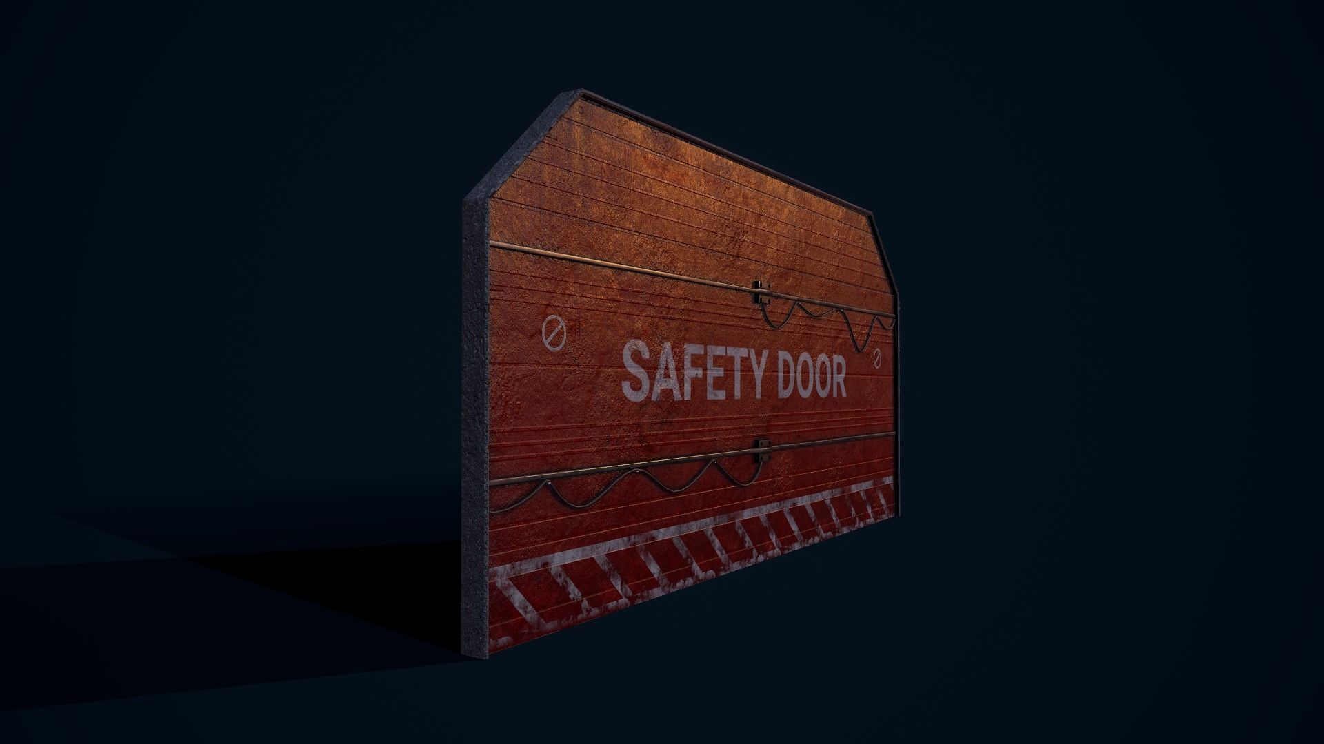 Safety Hangar Door Low-poly 3D model_8