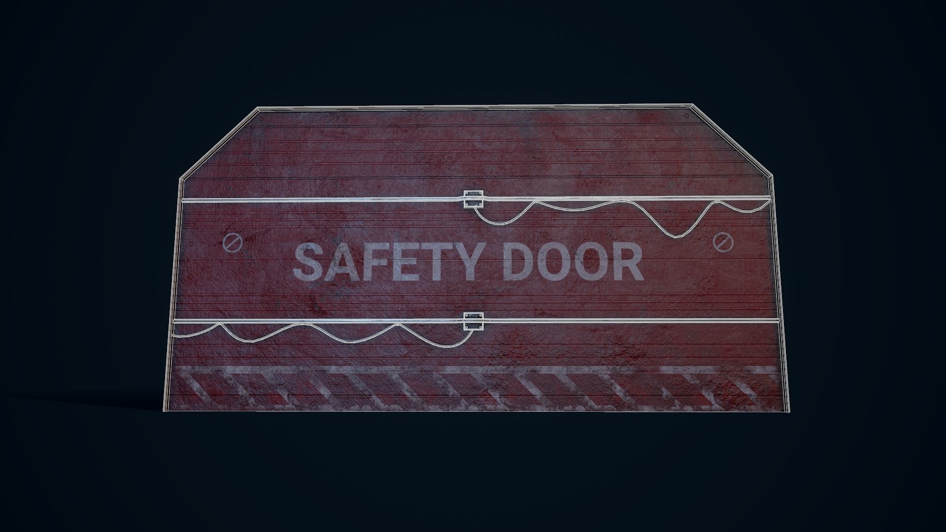 Safety Hangar Door Low-poly 3D model_11
