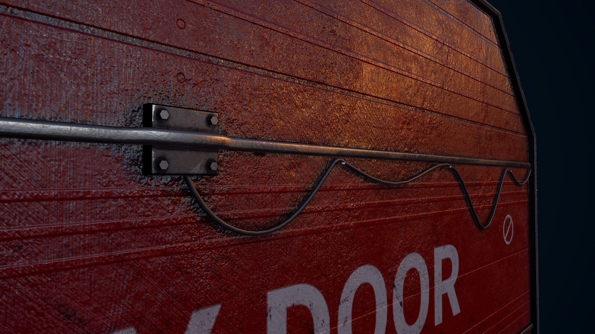 Safety Hangar Door Low-poly 3D model_12